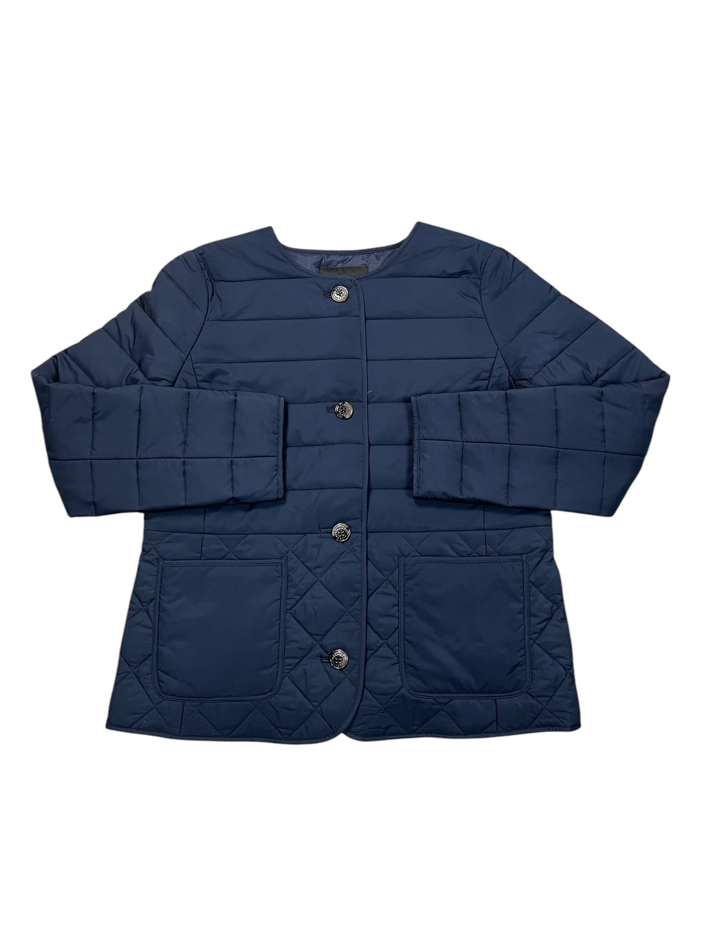 Jacket Puffer & Quilted By Talbots In Navy, Size:M