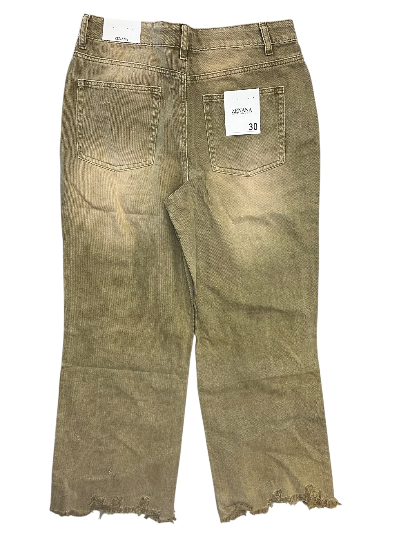 Jeans Wide Leg By Zenana In Tan, Size:10