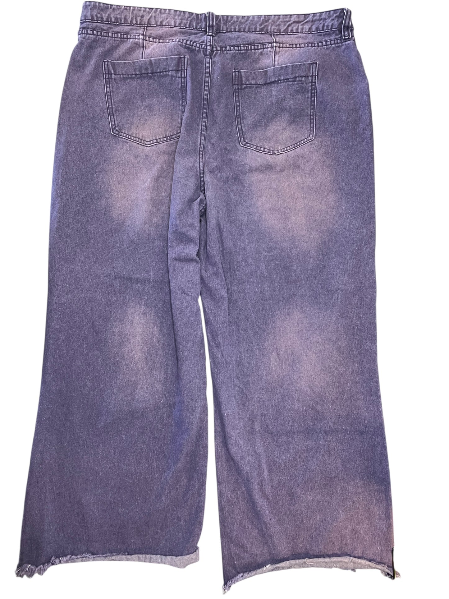 Jeans Wide Leg By Fashion Nova In Purple Denim, Size:22