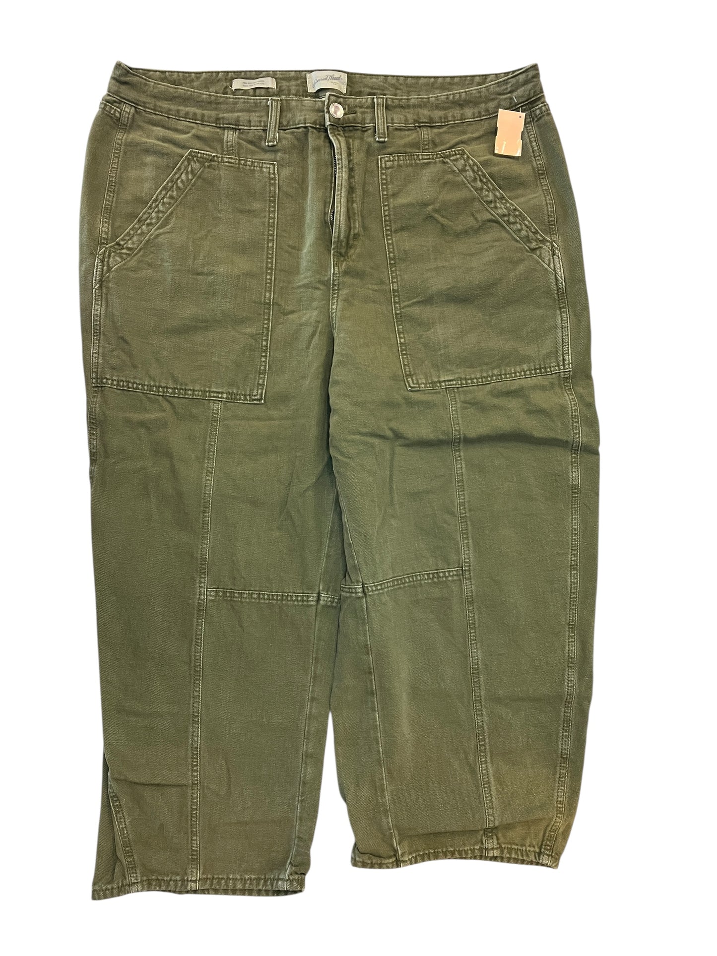 Jeans Wide Leg By Universal Thread In Green Denim, Size:20