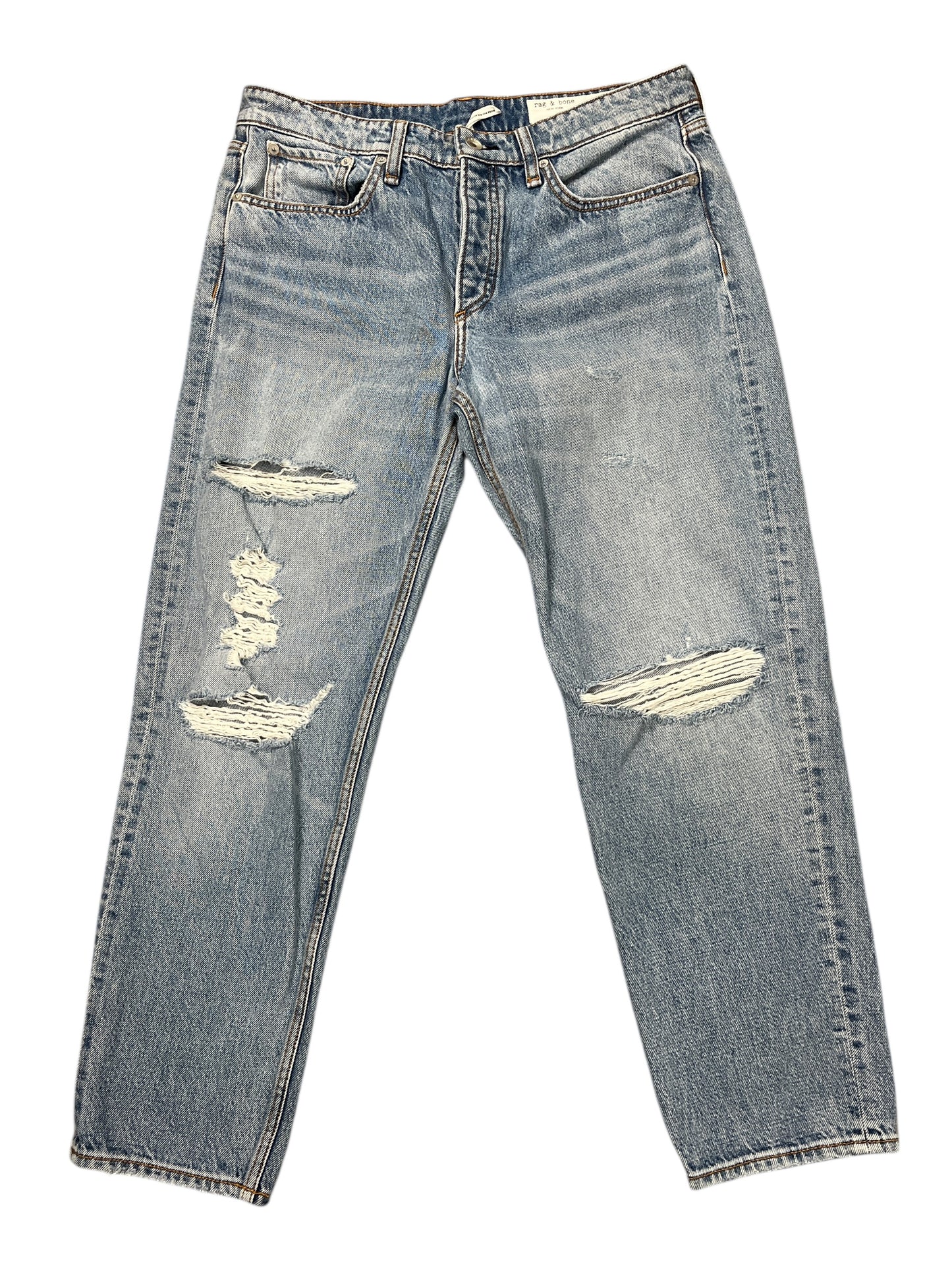 Jeans Boyfriend By Rag & Bones Jeans In Blue Denim, Size:6