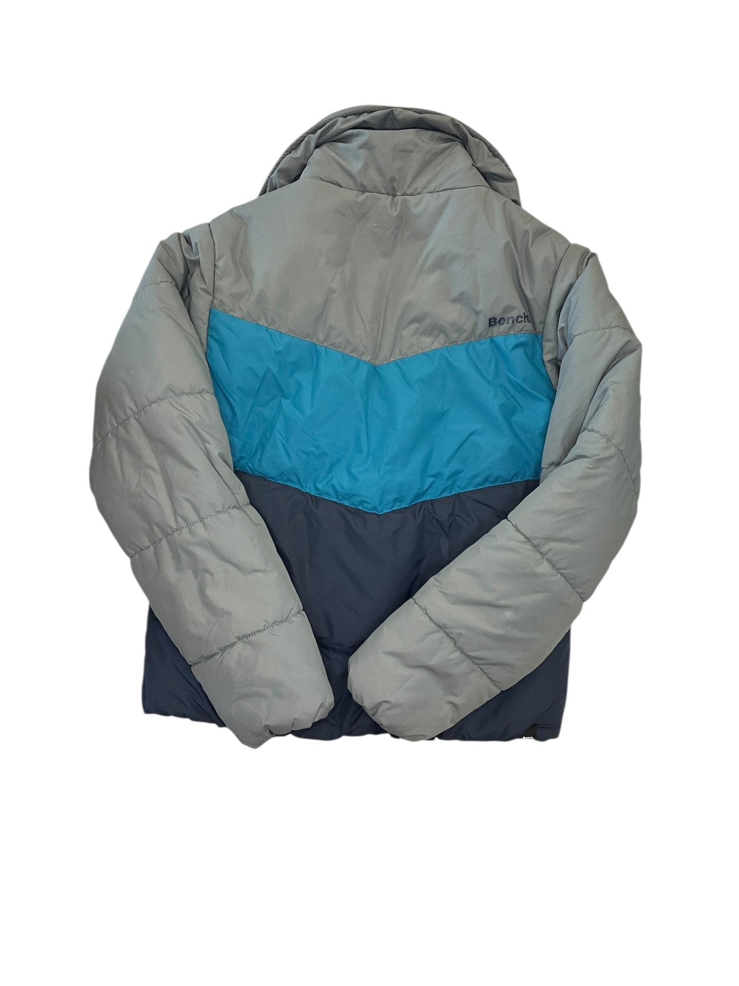 Coat Puffer & Quilted By Clothes Mentor In Blue & Grey, Size:L