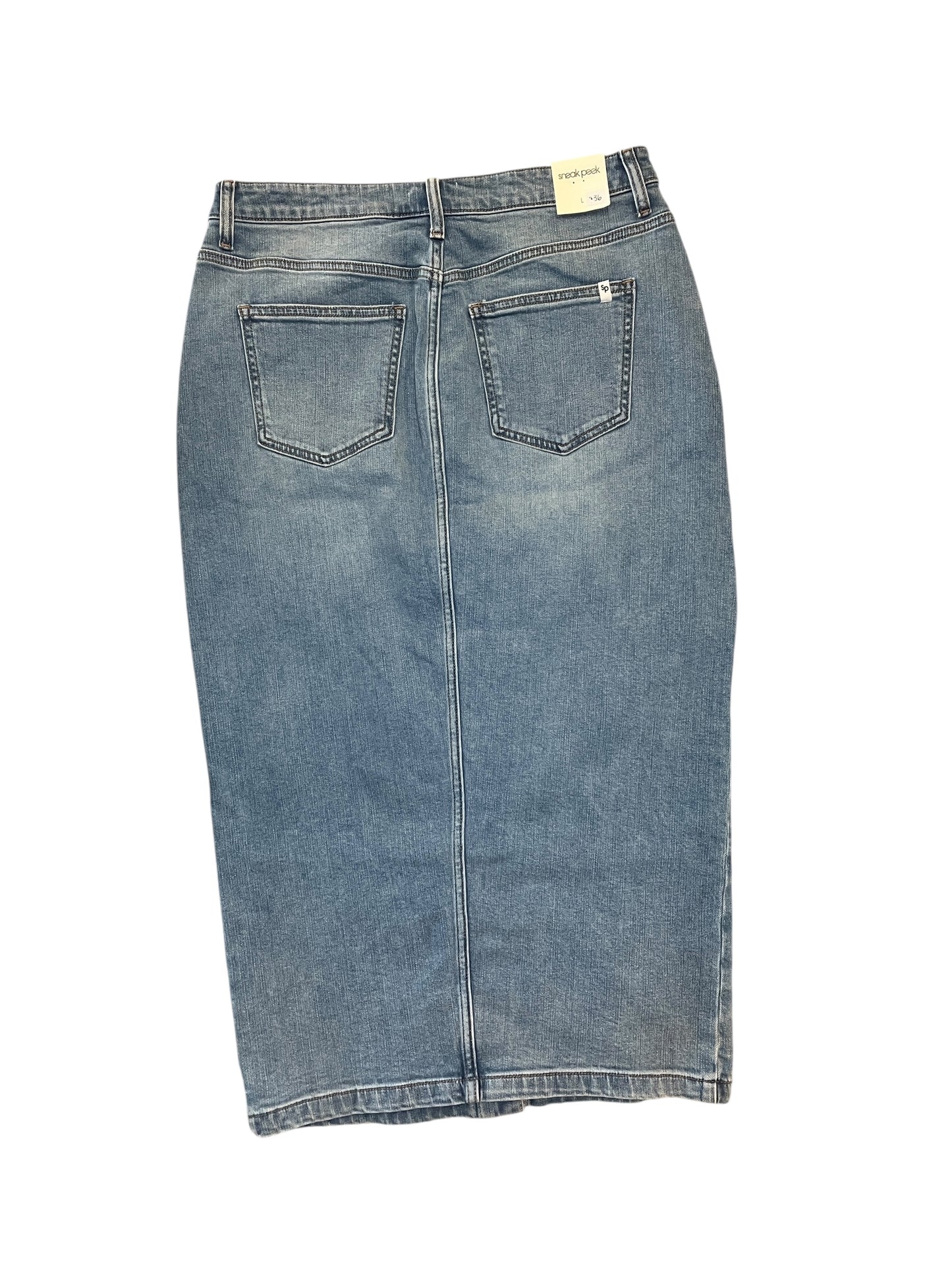 Skirt Midi By Sneak Peek In Blue Denim, Size:L