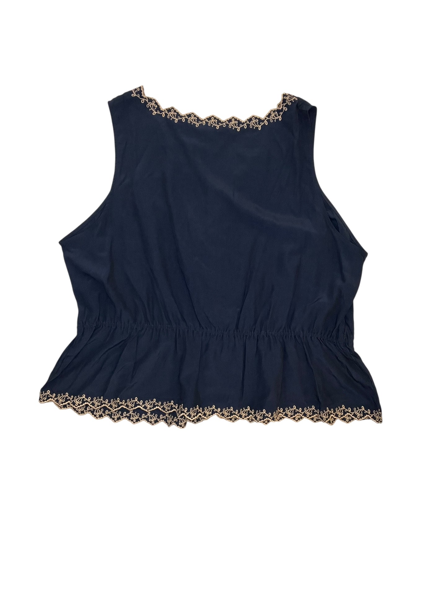 Blouse Sleeveless By Democracy In Navy, Size:3X