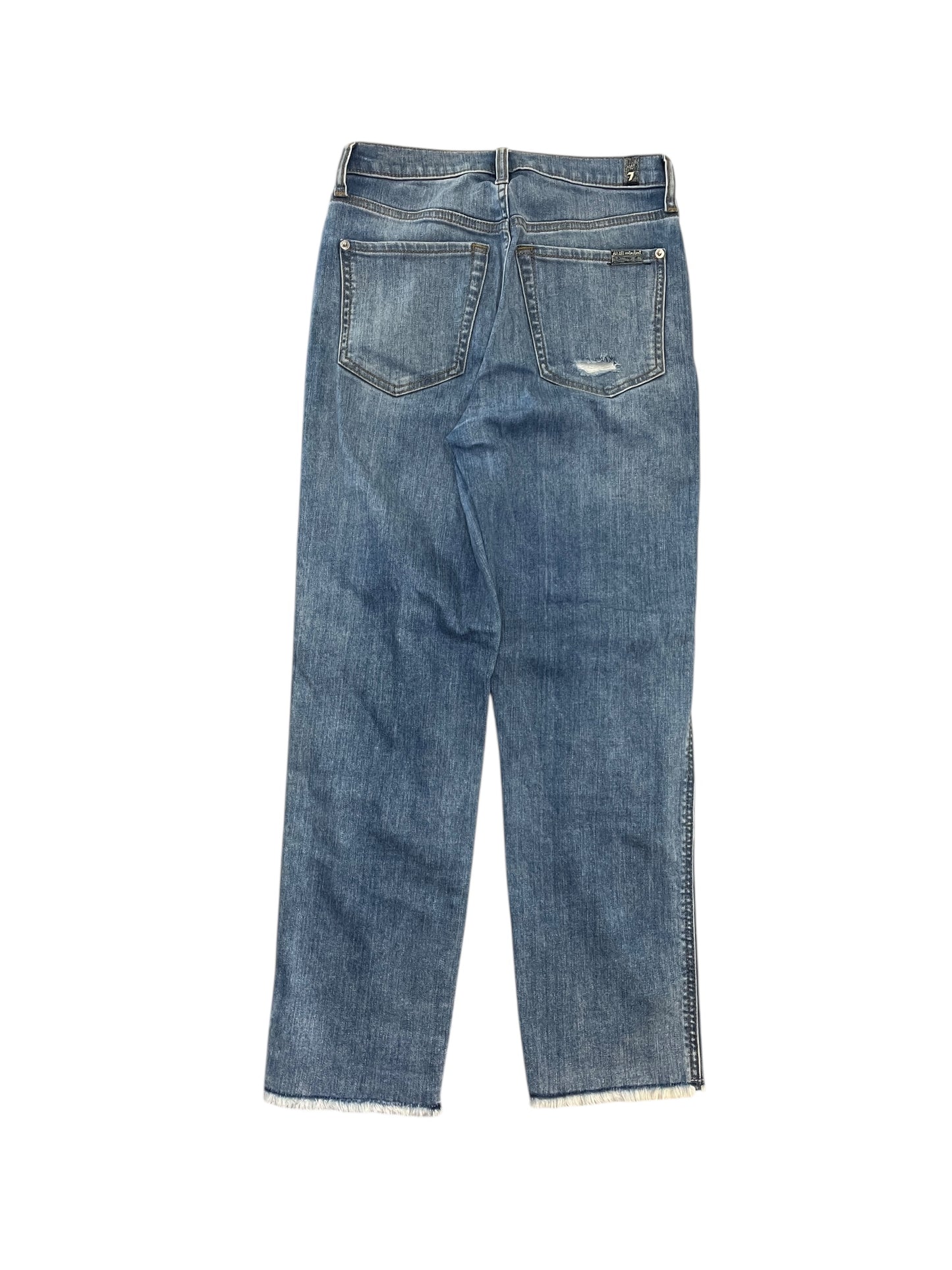 Jeans Straight By 7 For All Mankind In Blue Denim, Size:0