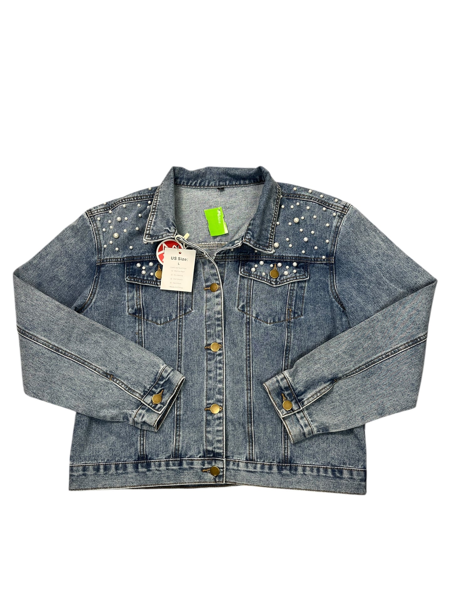 Jacket Denim By Clothes Mentor In Blue Denim, Size:L