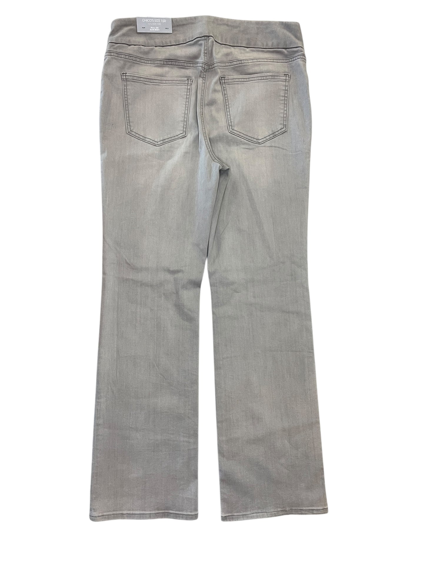 Jeans Boot Cut By Chicos In Grey Denim, Size:10