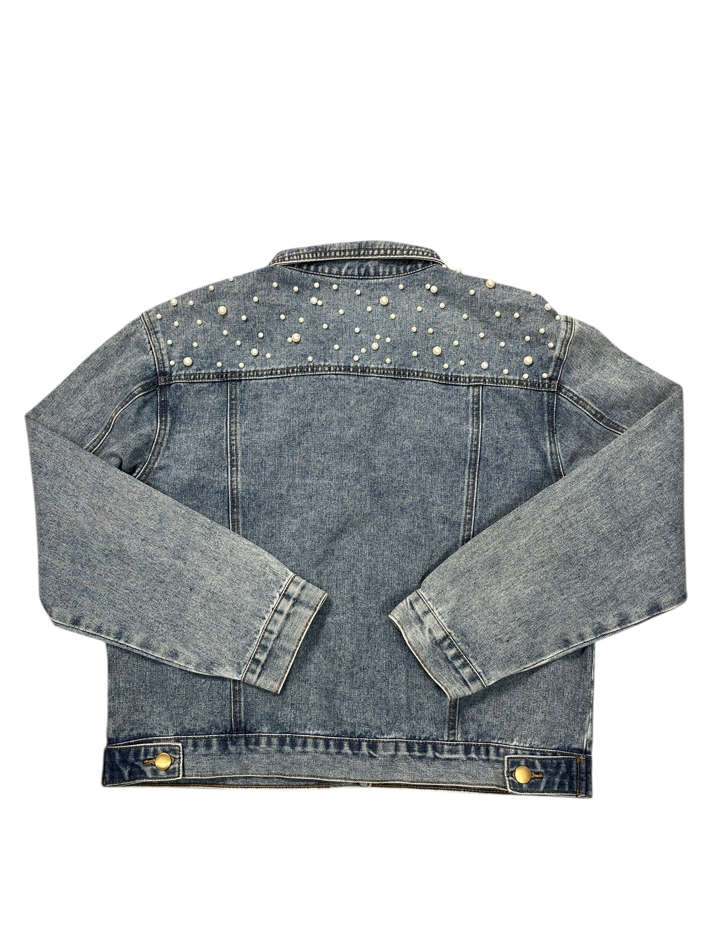 Jacket Denim By Clothes Mentor In Blue Denim, Size:L