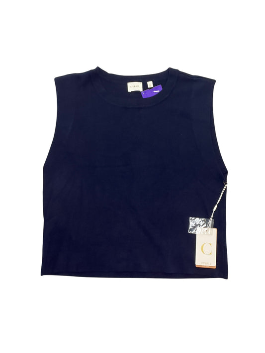 Top Sleeveless By Cyrus Knits In Navy, Size:M