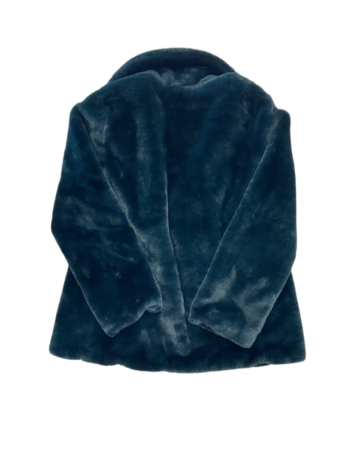 Coat Faux Fur & Sherpa By Loft In Teal, Size:M
