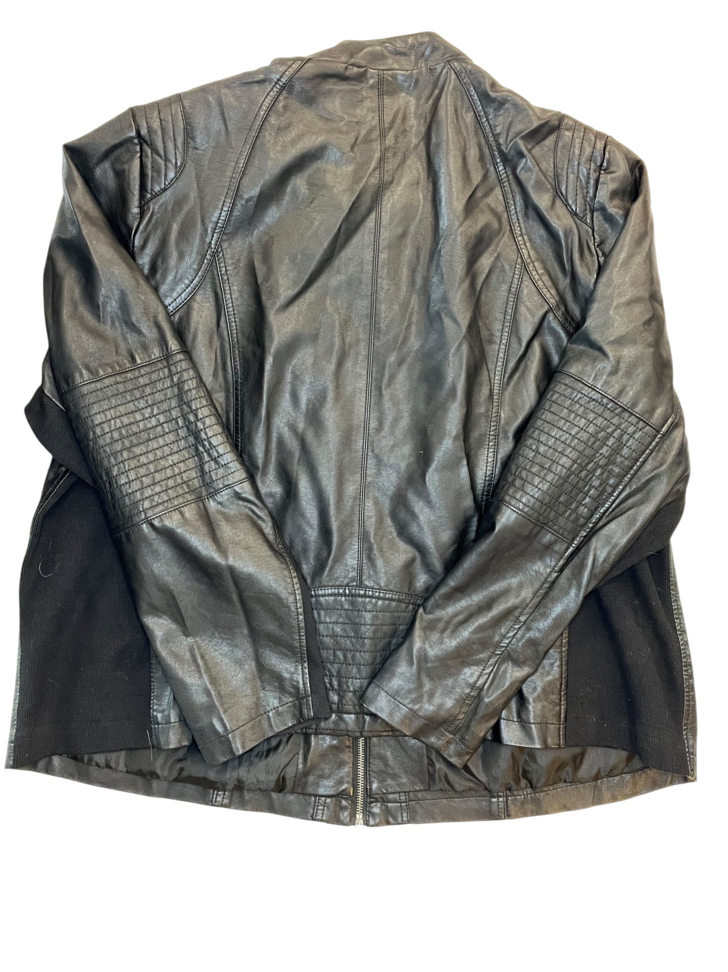 Jacket Leather By Maurices In Black, Size:3X