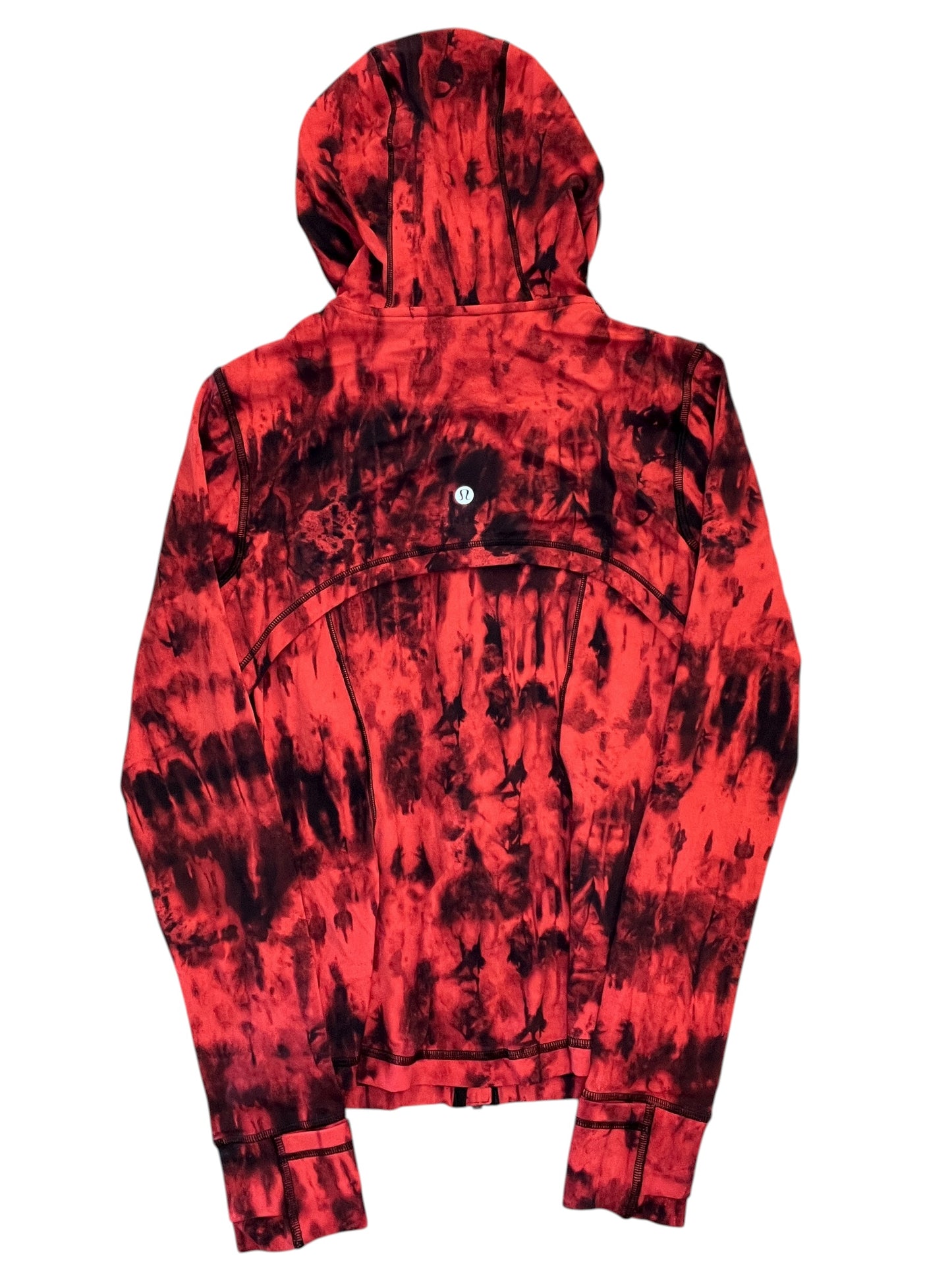 Athletic Top Ls Hoodie By Lululemon In Black & Red, Size:S