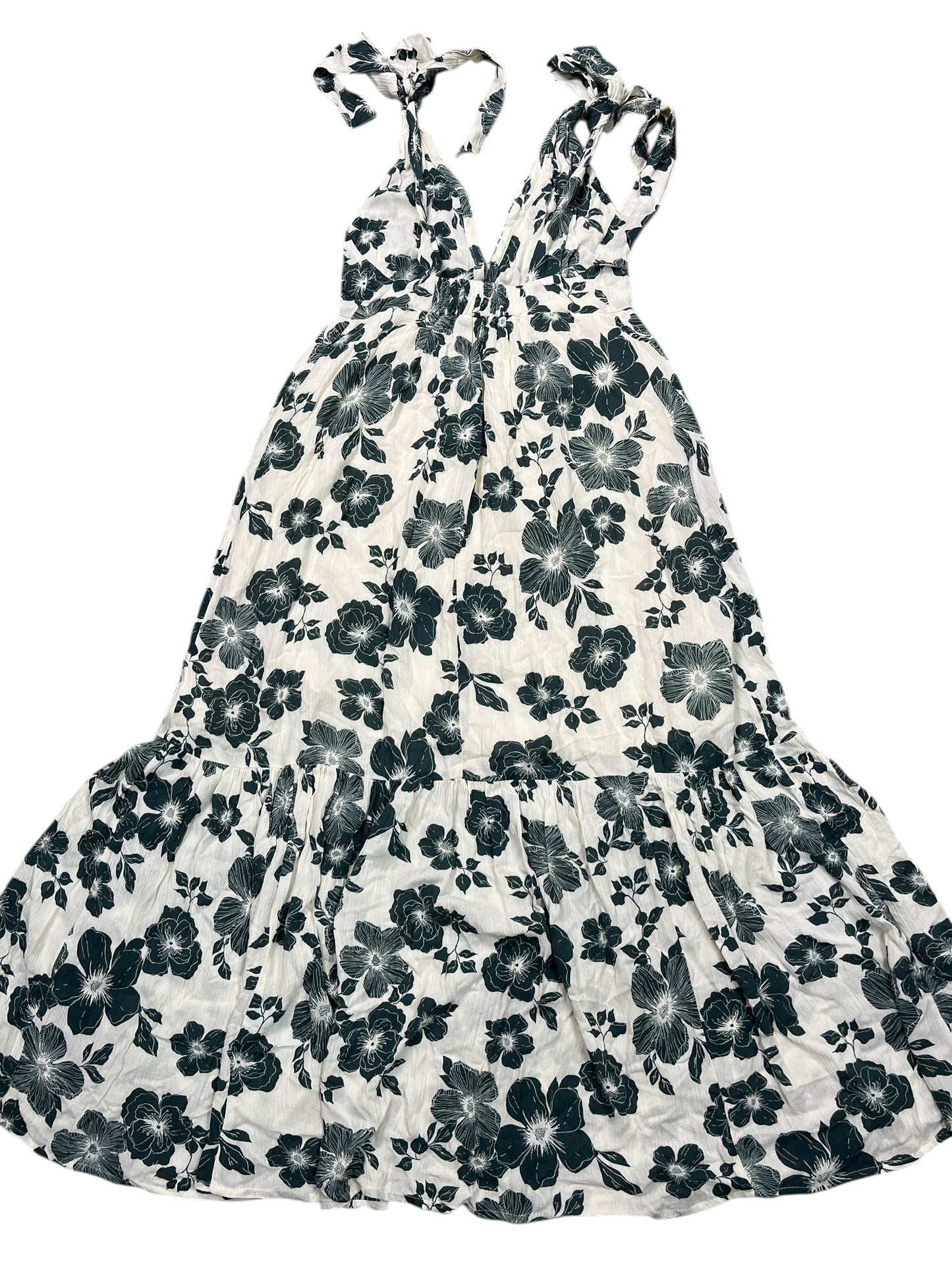 Dress Casual Midi By Abercrombie And Fitch In Grey & White, Size:Xsp