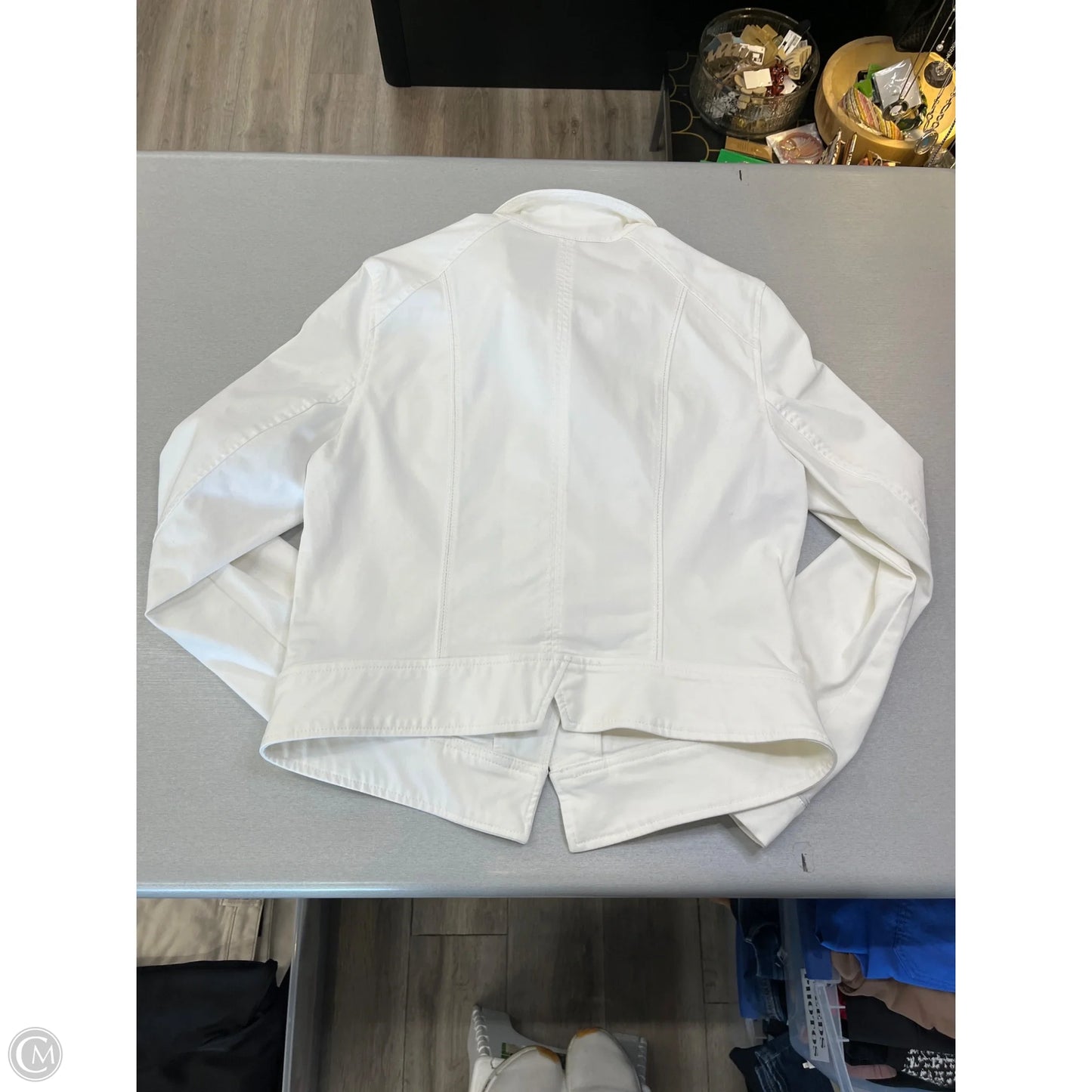 Jacket Denim By White House Black Market In White, Size: L