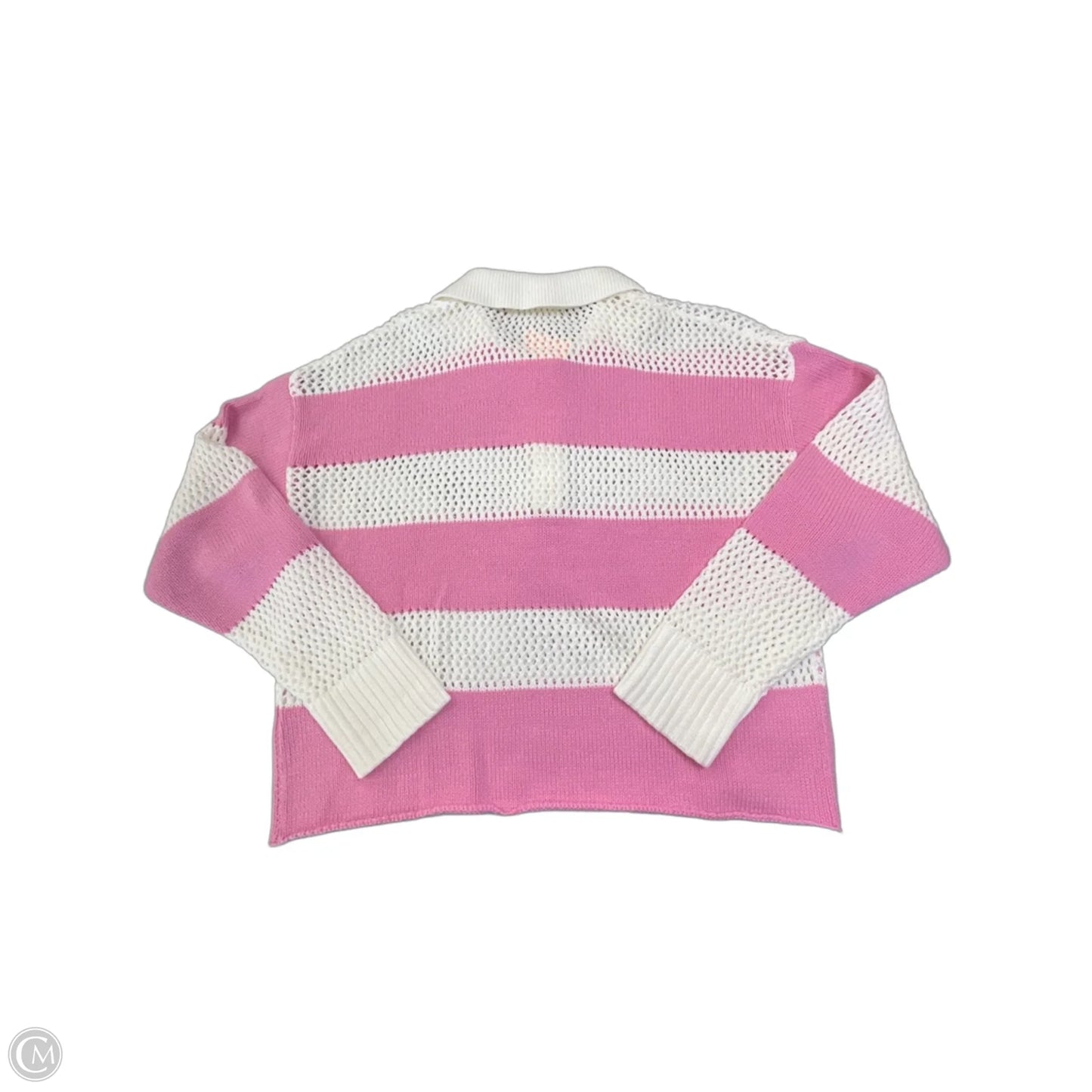 Sweater By Idem Ditto In Cream & Pink, Size: L
