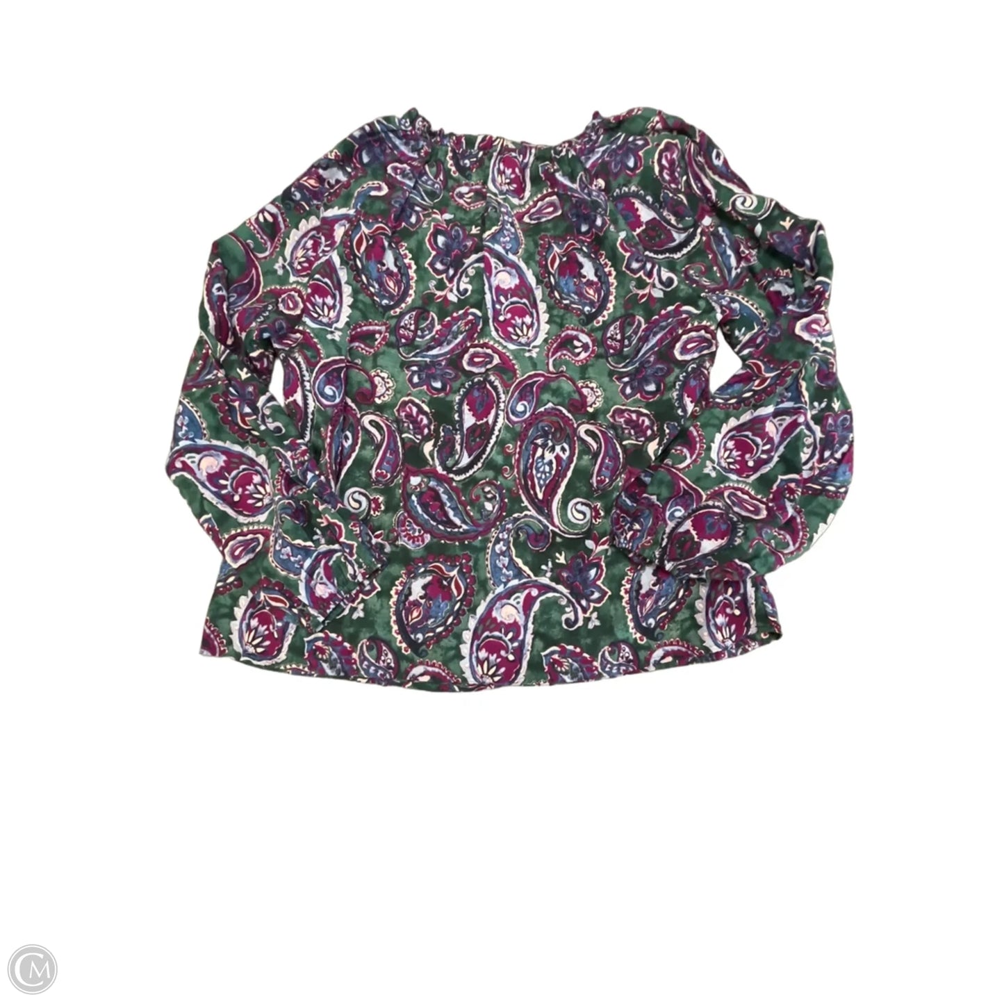 Blouse Long Sleeve By Talbots In Paisley Print, Size: Xl