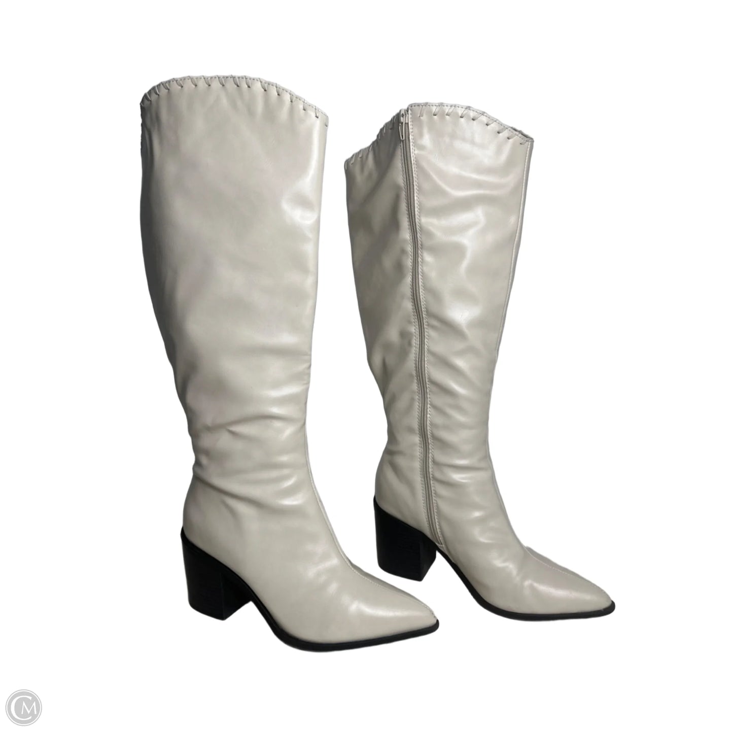 Boots Knee Heels By COMFORT FOAM In Cream, Size: 9