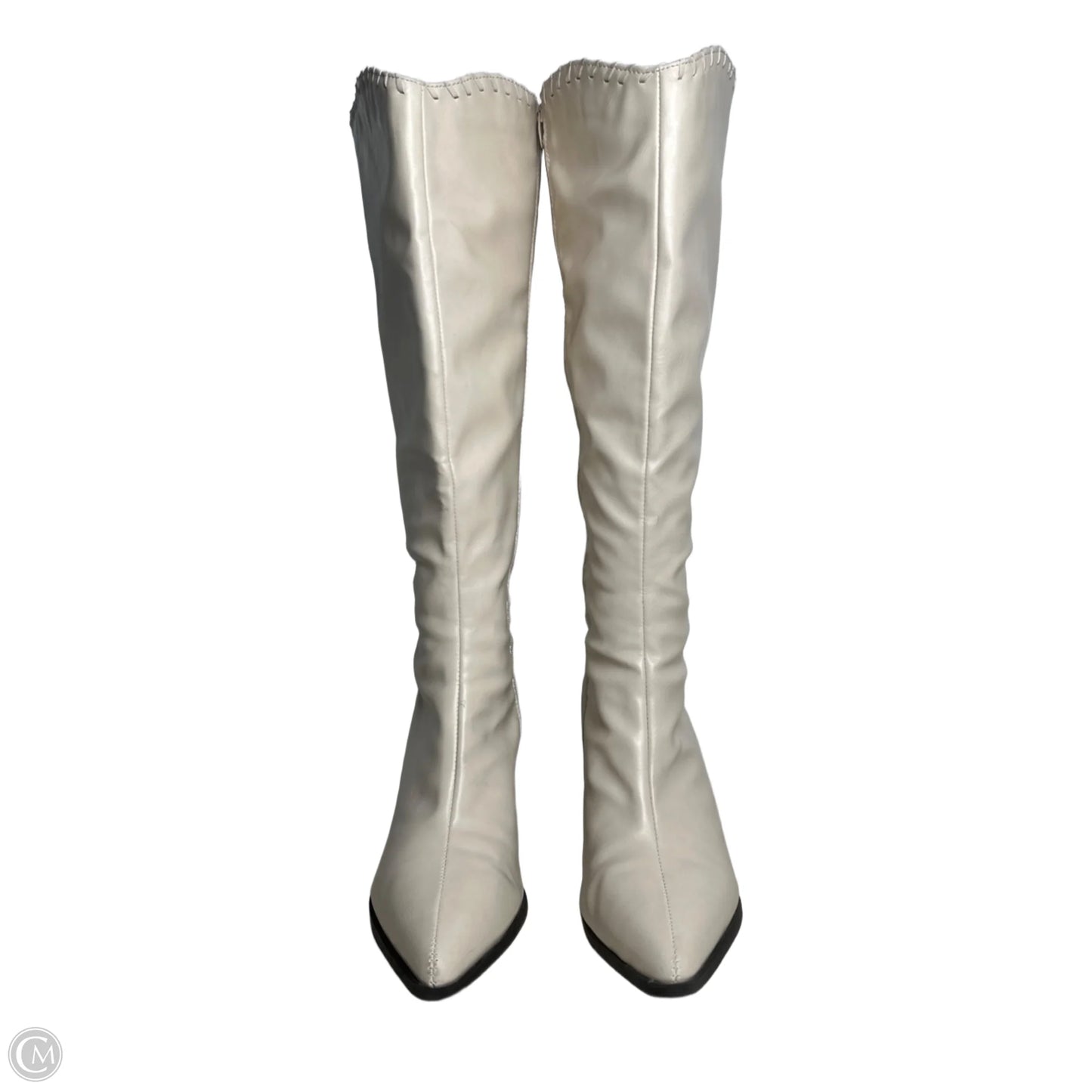 Boots Knee Heels By COMFORT FOAM In Cream, Size: 9