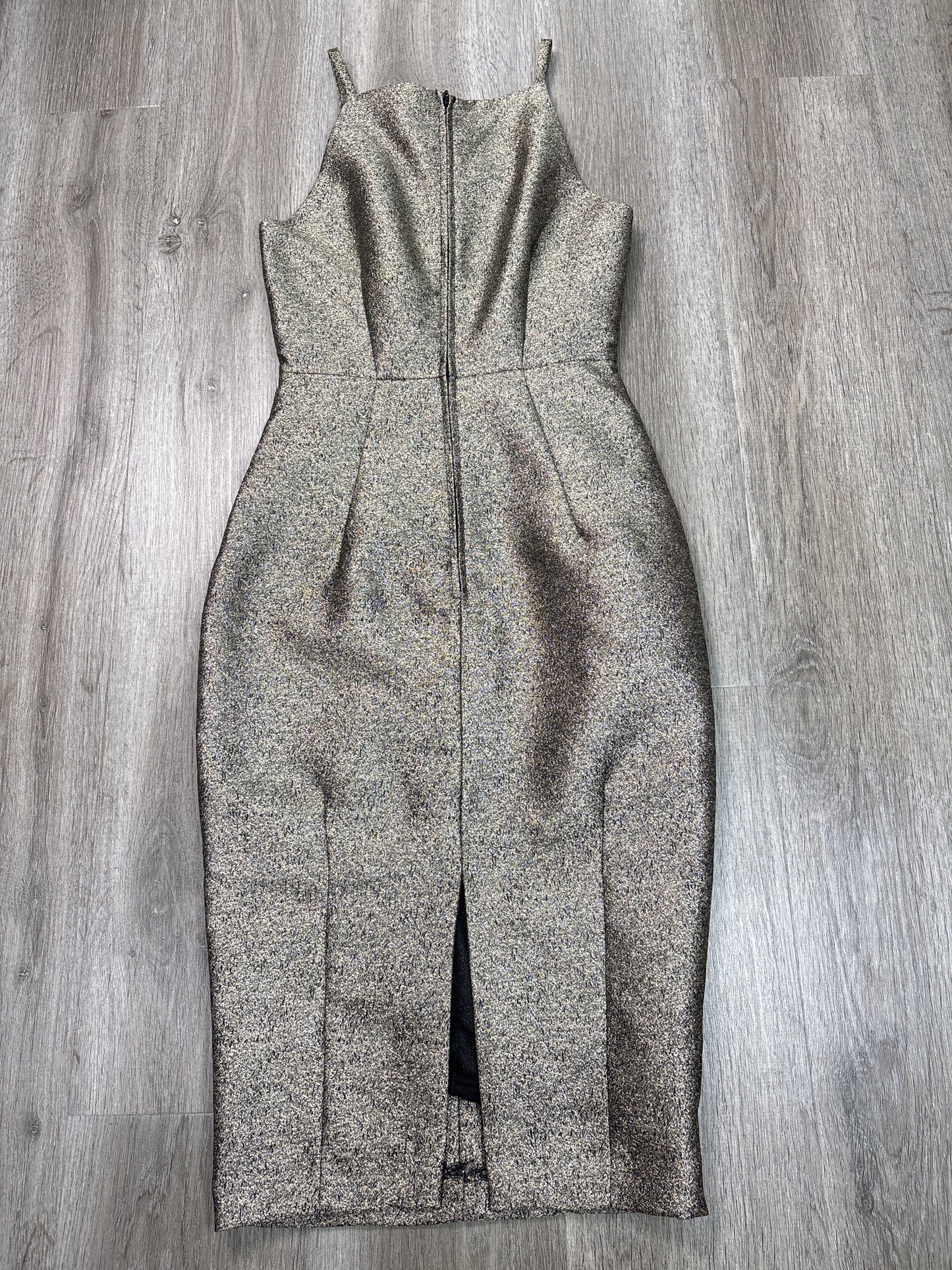 Dress Party Midi By H&m In Gold, Size: Xs