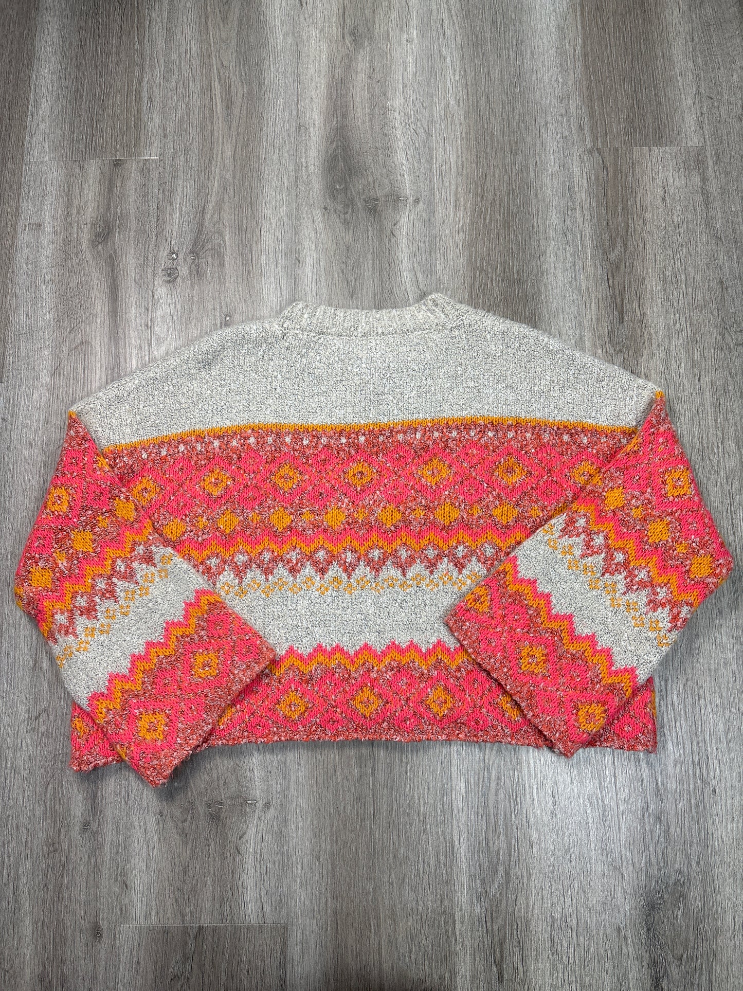 Sweater By Sincerely Jules In Grey & Pink, Size: M