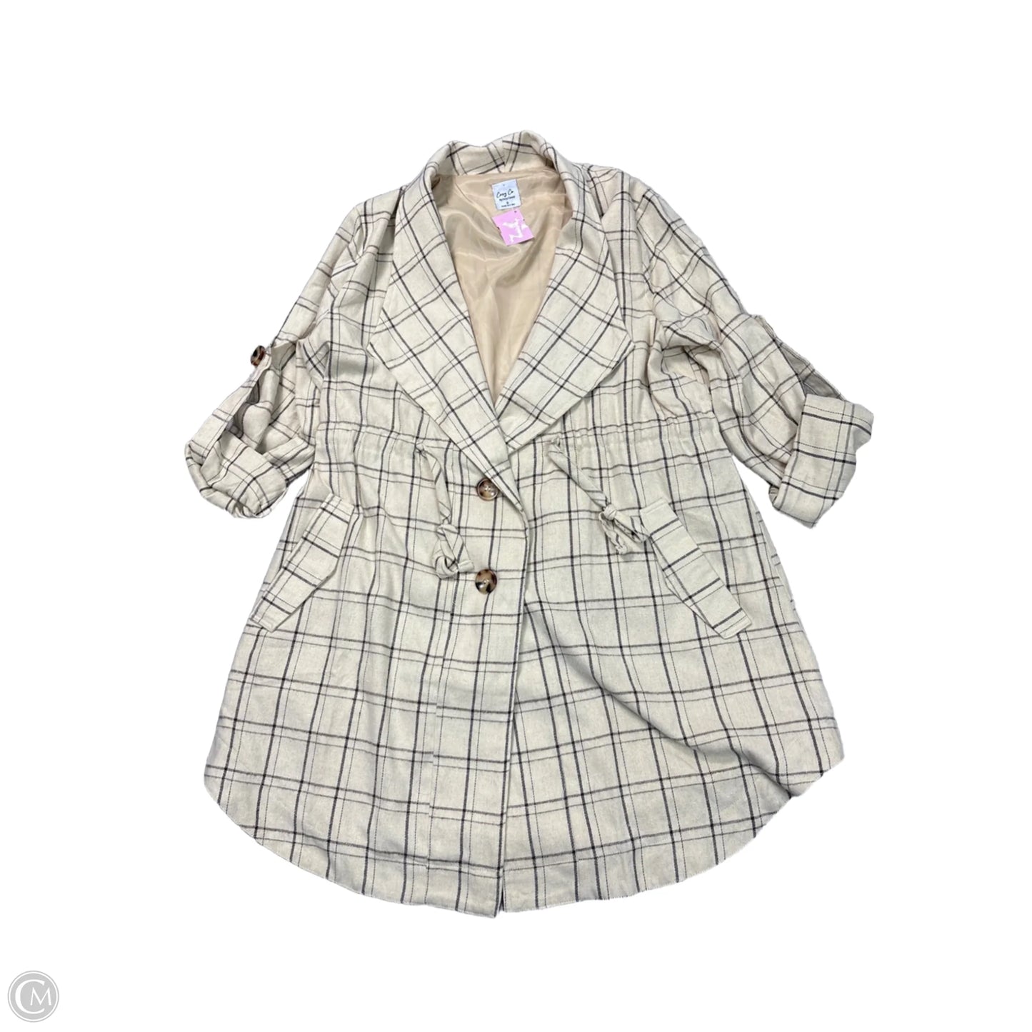 Jacket Moto By Cozy Casual In Cream, Size: S