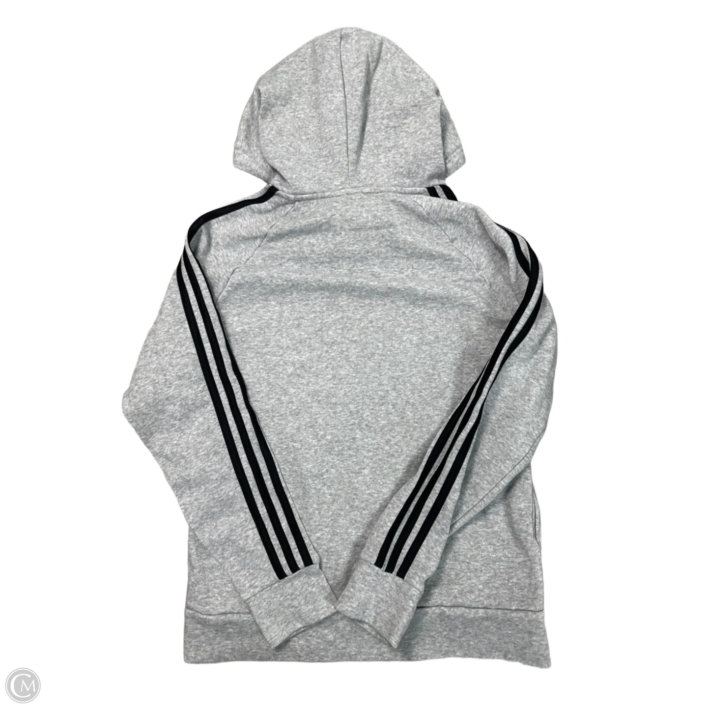 Athletic Sweatshirt Hoodie By Adidas In Grey, Size: M