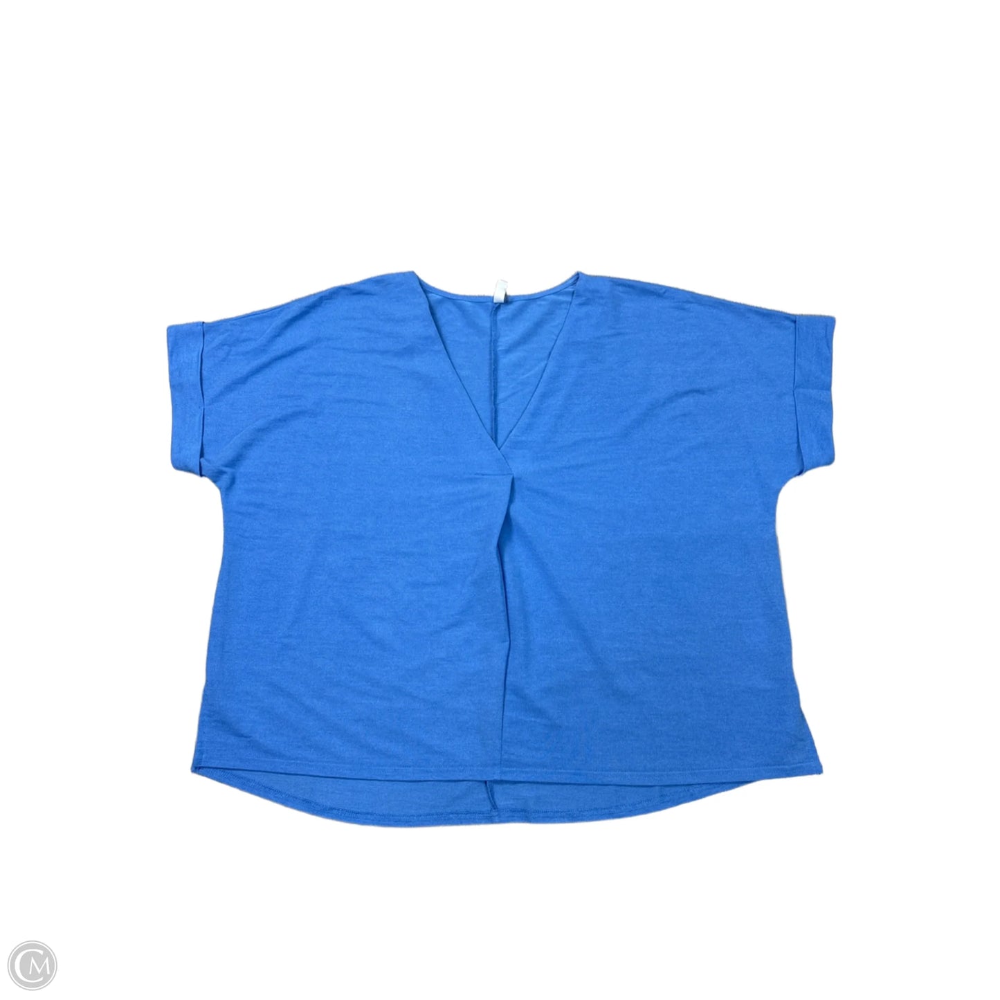 Top Short Sleeve By Glam In Blue, Size: L