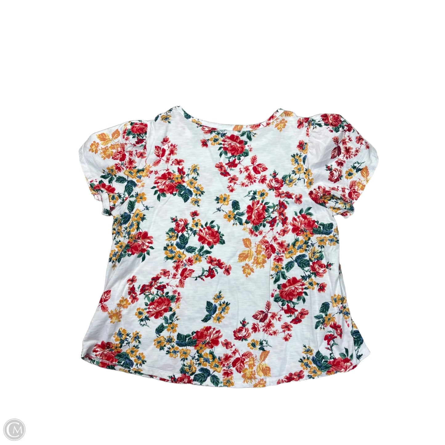 Top Short Sleeve By Maurices In Floral Print, Size: 1x