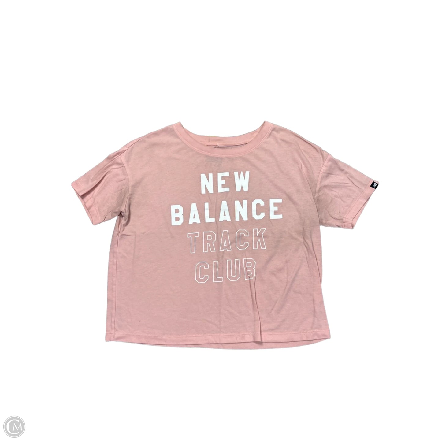 Athletic Top Short Sleeve By New Balance In Pink, Size: S