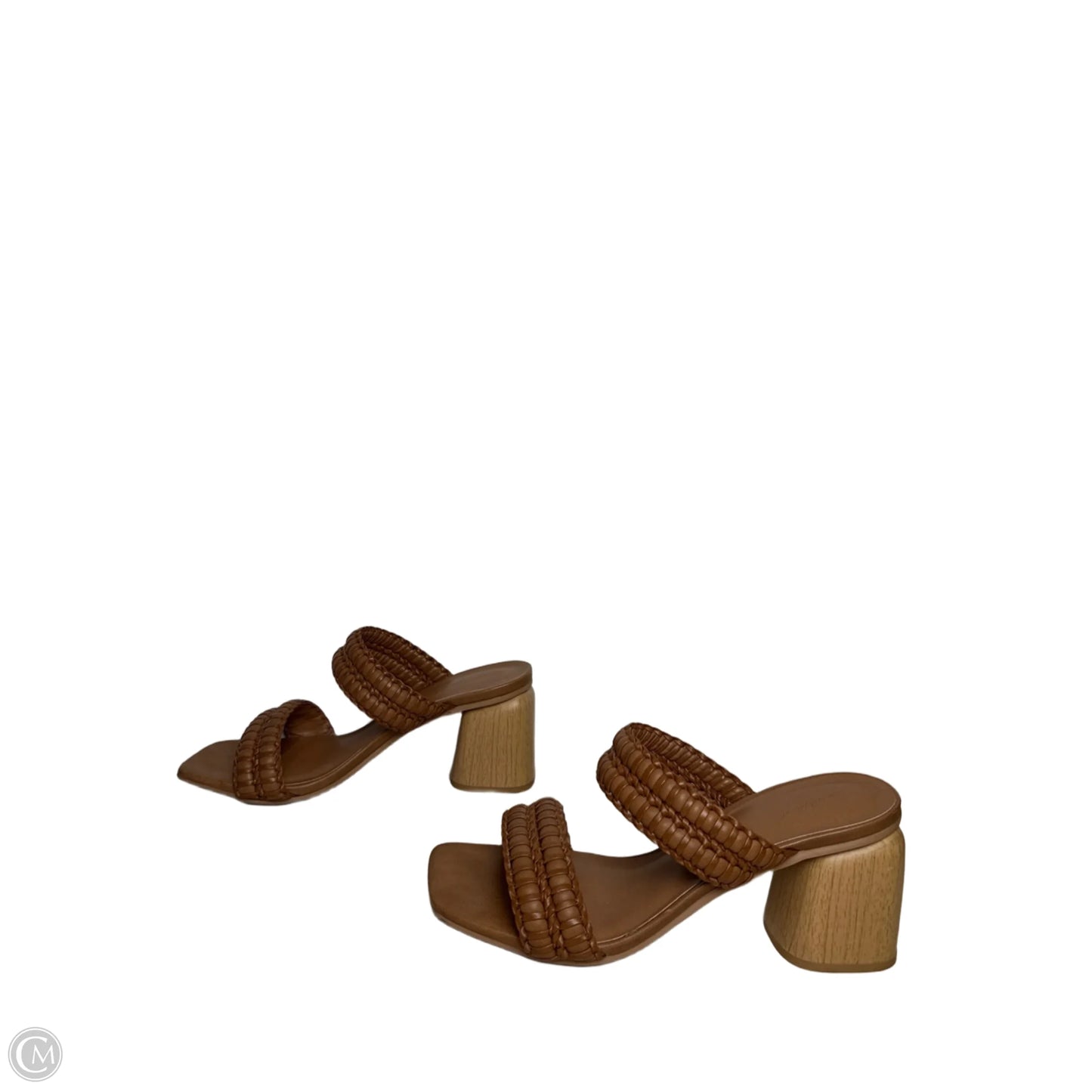 Sandals Heels Block By Universal Thread In Brown, Size: 8