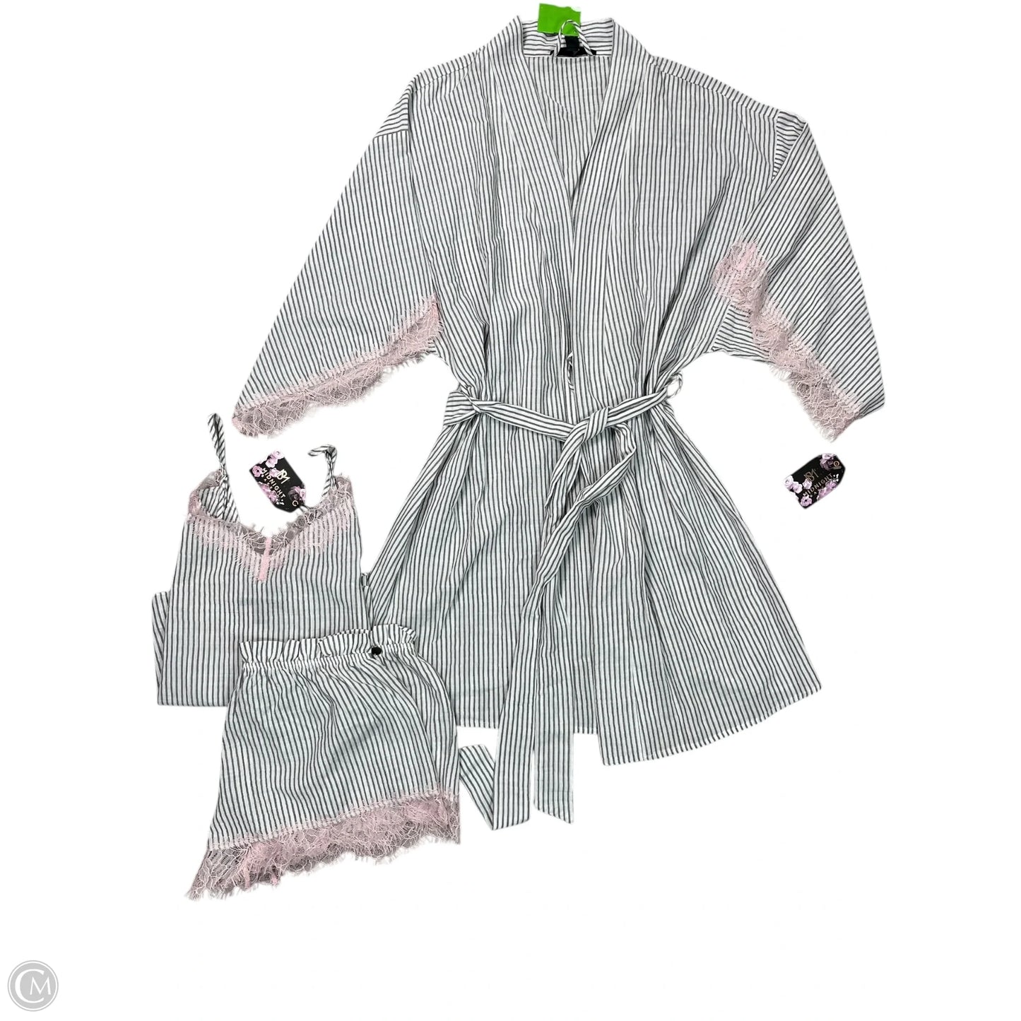 Pajamas 2pc By MIDNIGHT BAKERY In Striped Pattern, Size: L