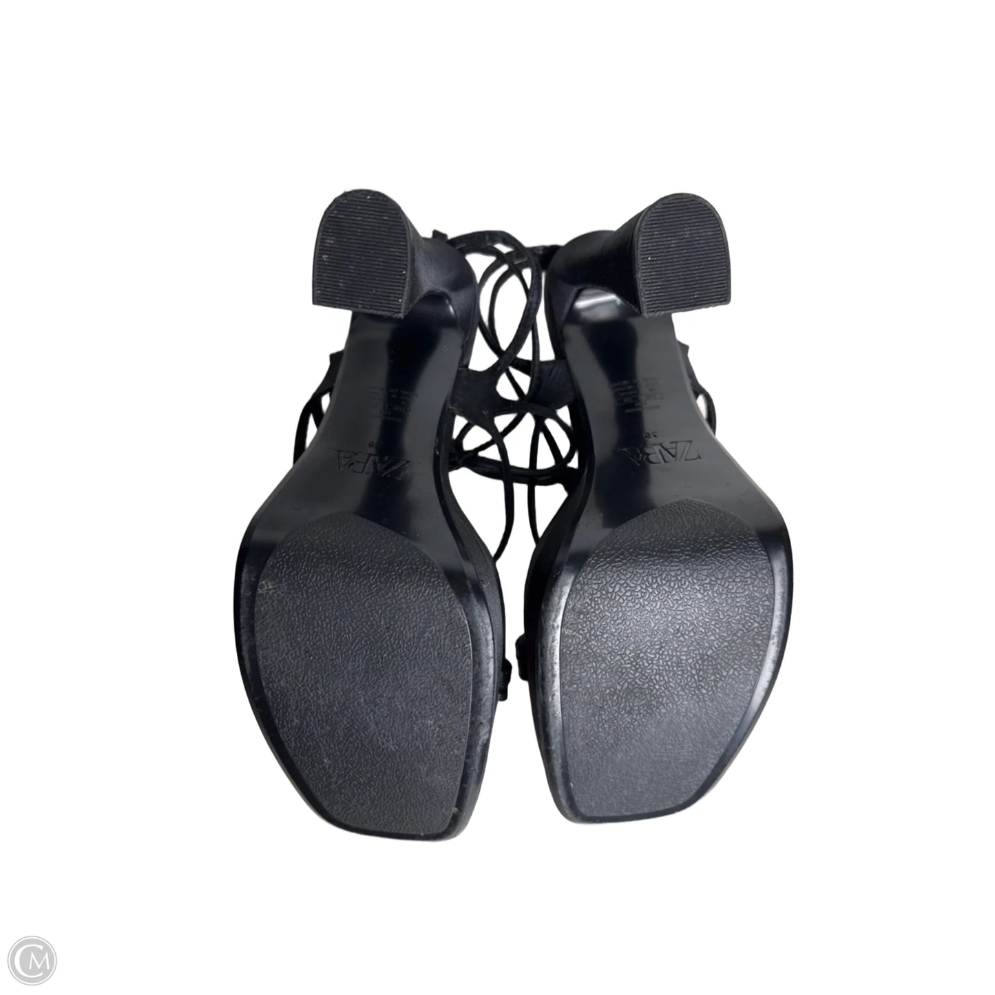 Sandals Heels Block By Zara In Black, Size: 7.5