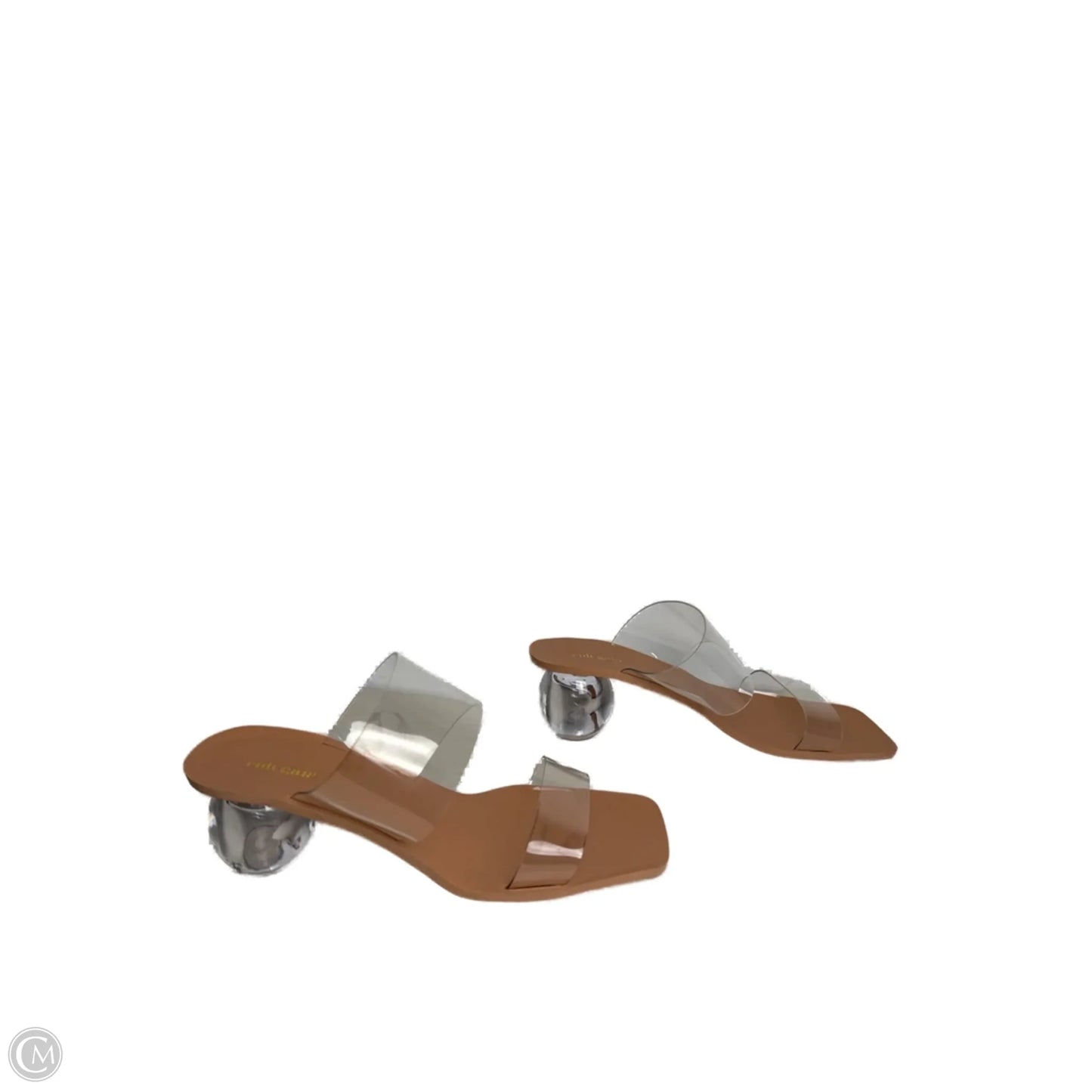 Sandals Heels Block By ULT GAIA In Clear, Size: 9