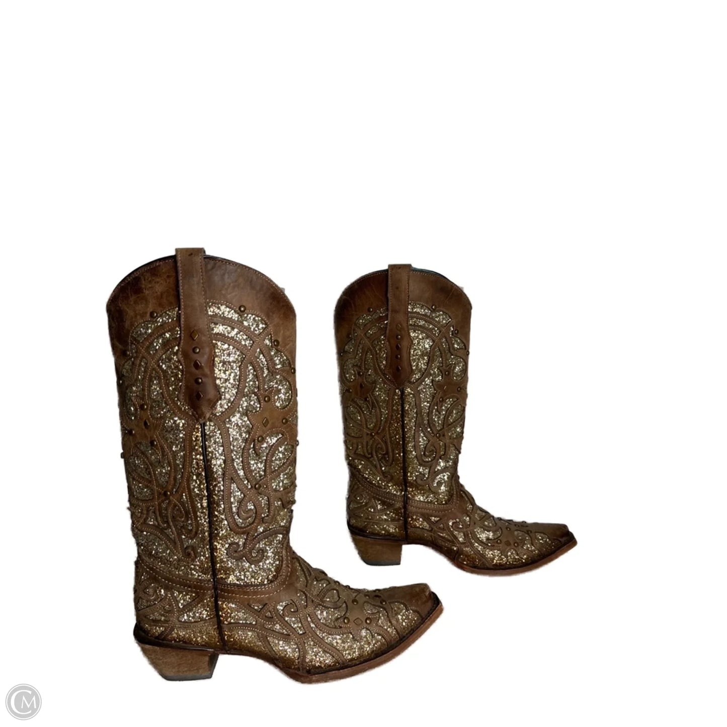 Boots Western By Corral In Brown & Gold, Size: 10.5