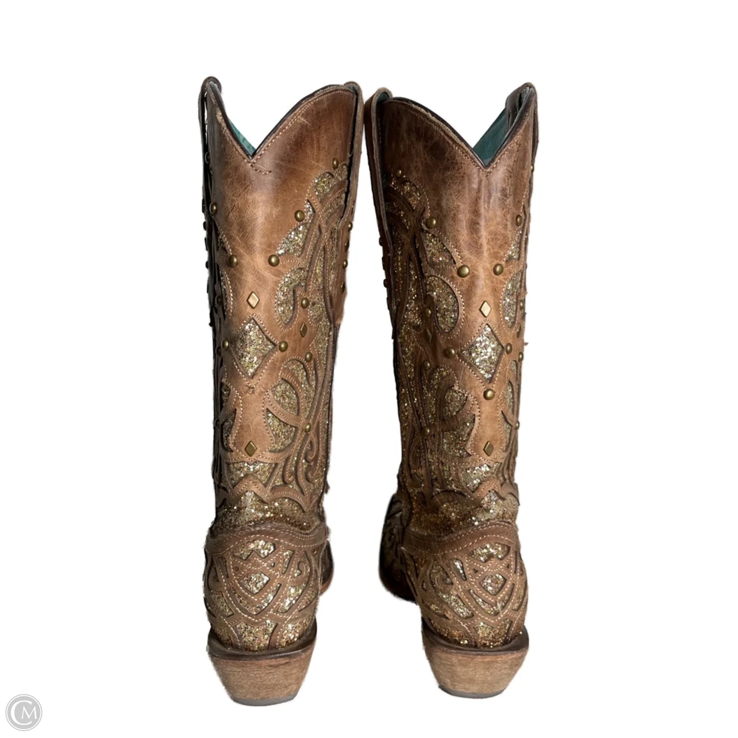 Boots Western By Corral In Brown & Gold, Size: 10.5