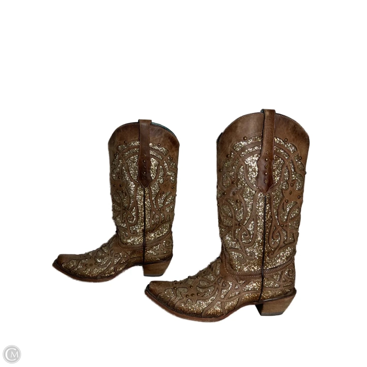 Boots Western By Corral In Brown & Gold, Size: 10.5