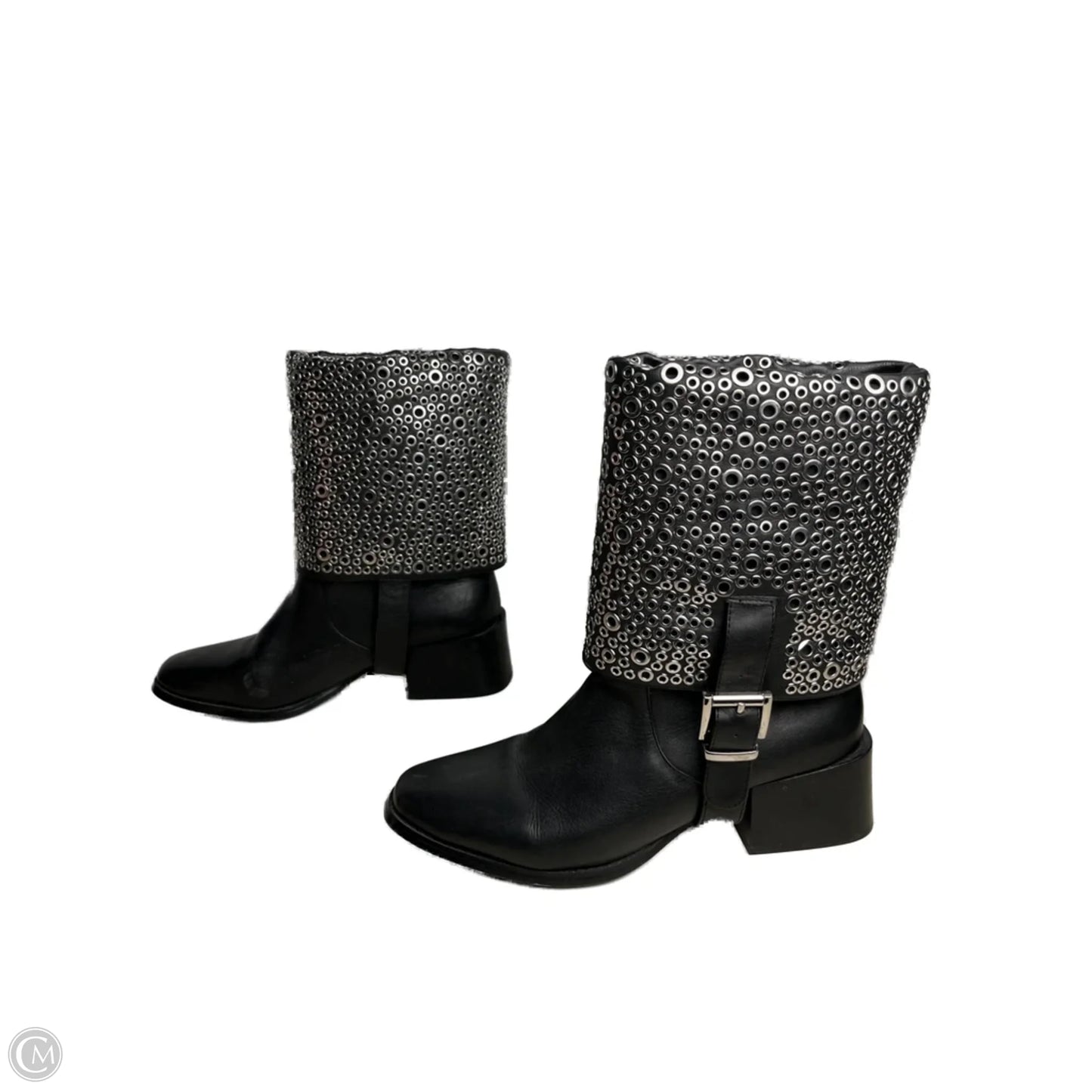 Boots Ankle Heels By Clothes Mentor In Black, Size: 8