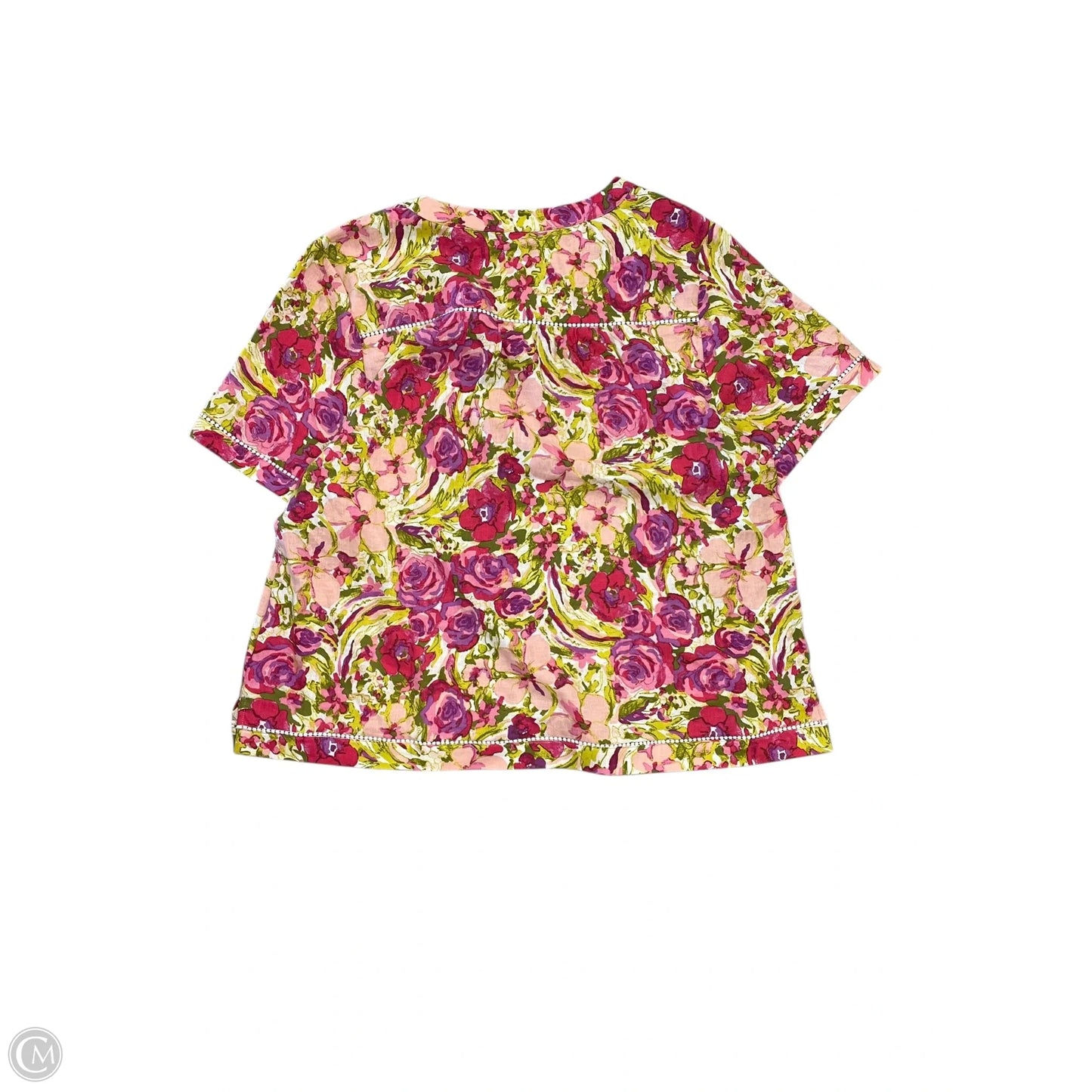 Blouse Short Sleeve By Cj Banks In Floral Print, Size: 1x