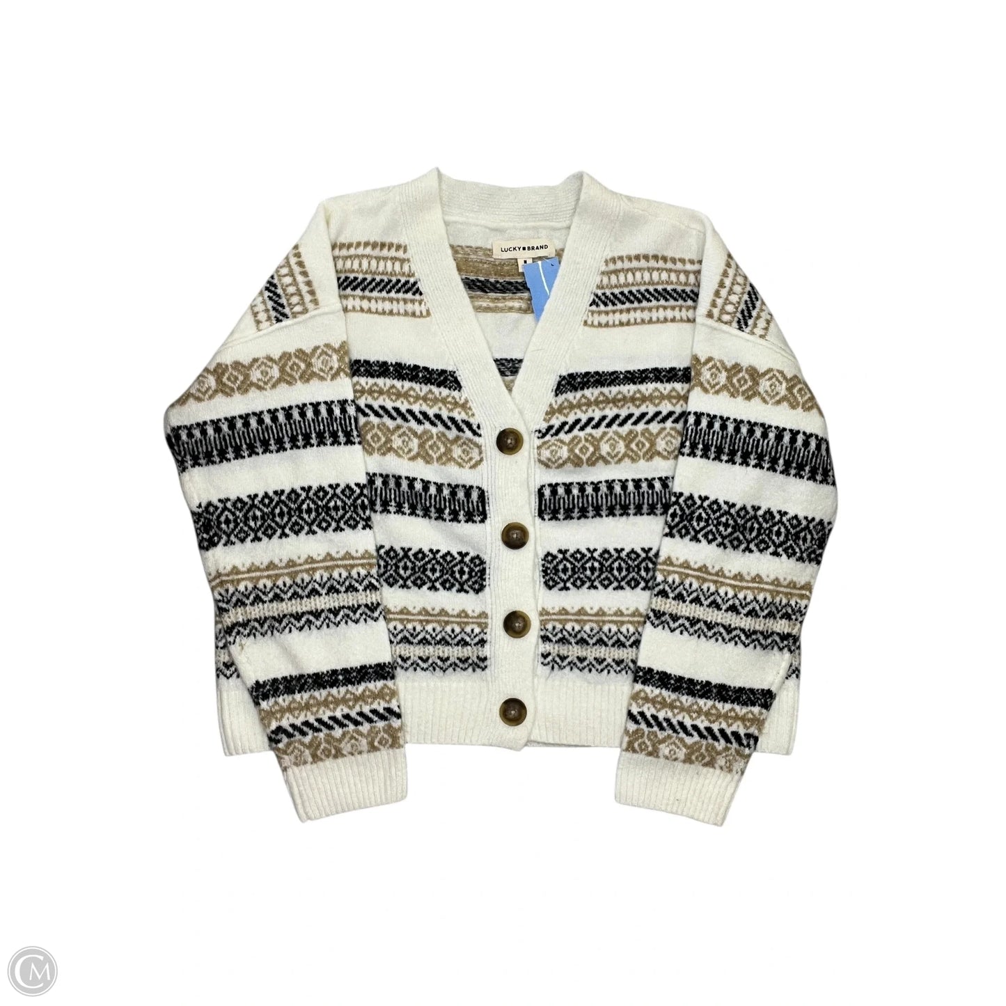 Cardigan By Lucky Brand In Cream, Size: M