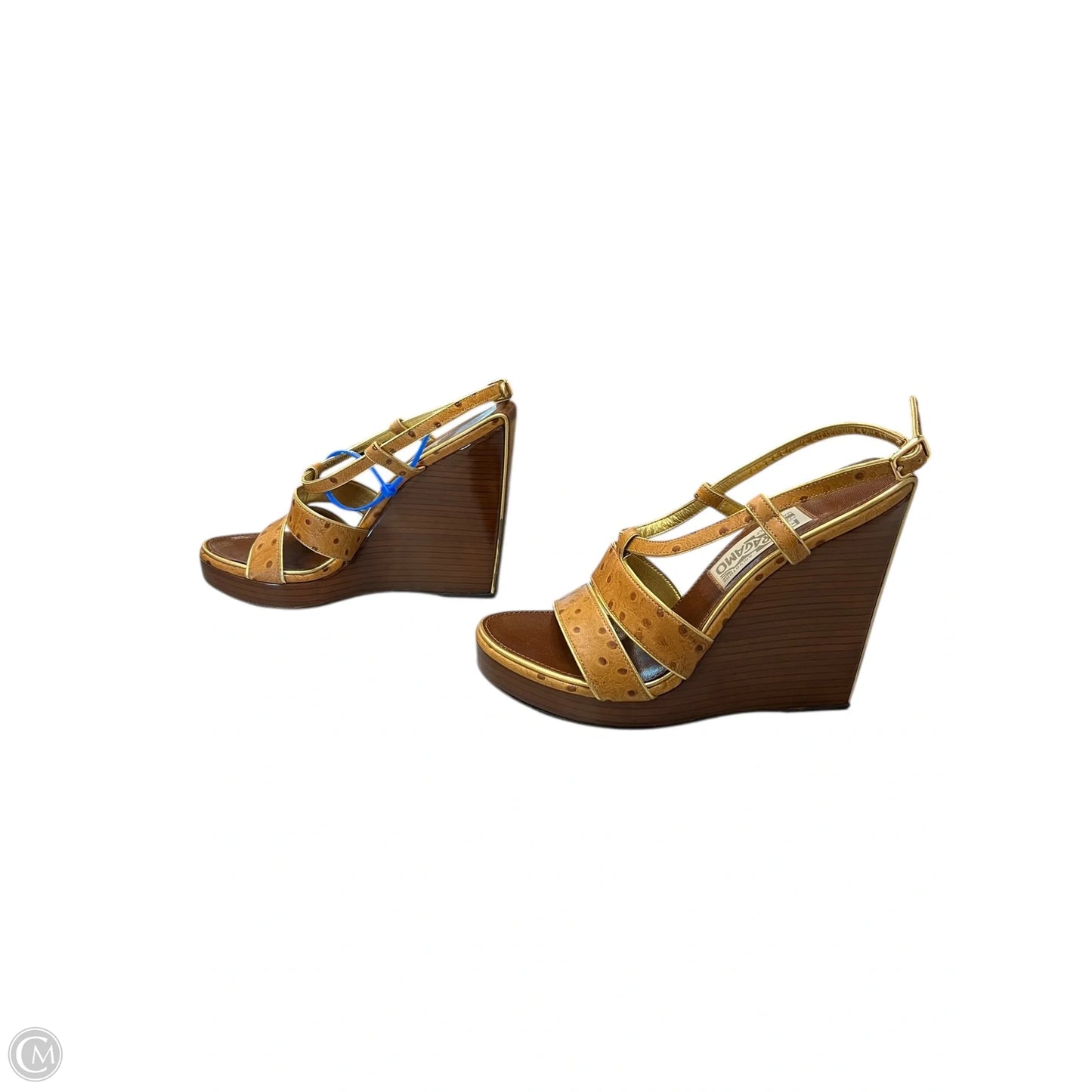 Sandals Luxury Designer By Ferragamo In Brown, Size: 5.5