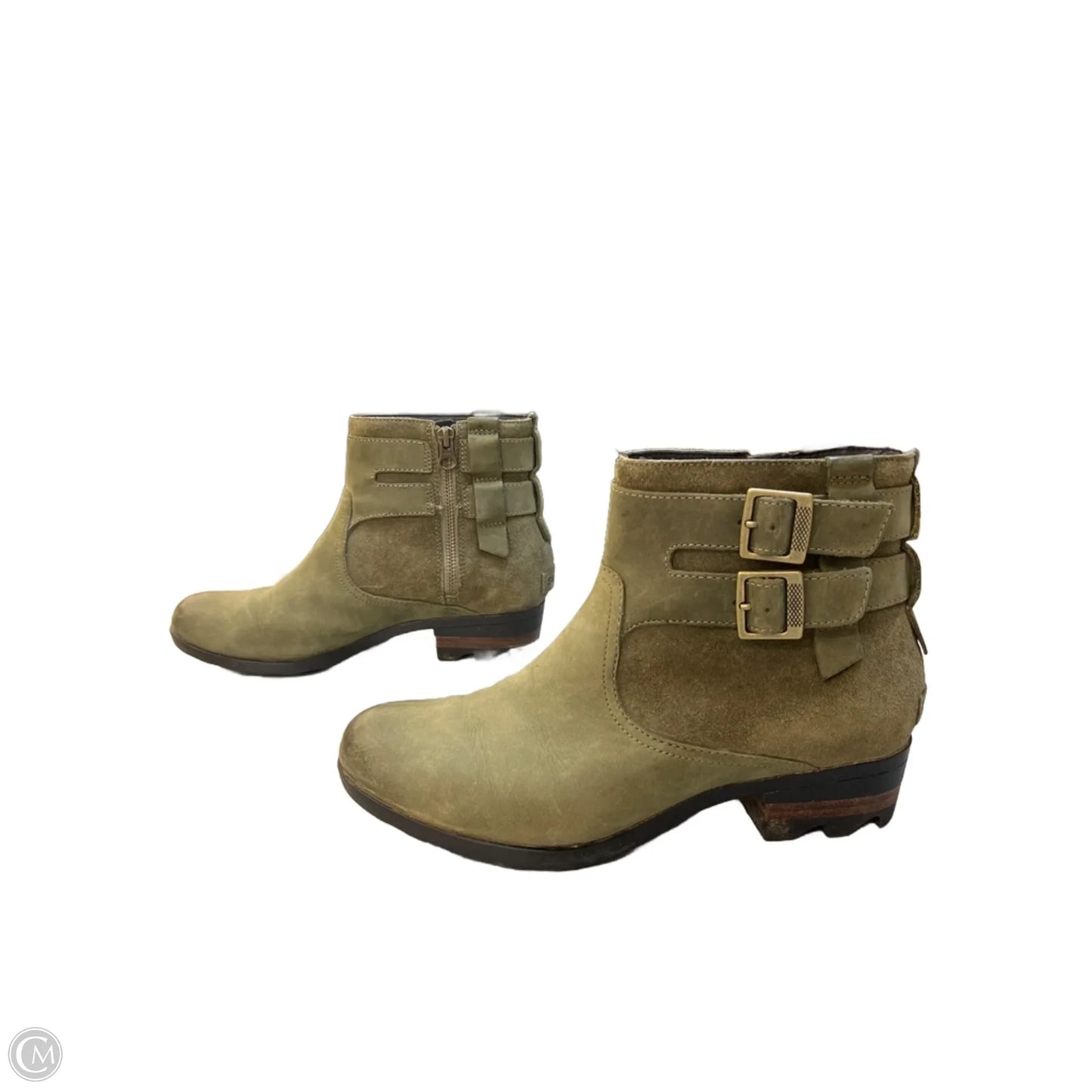 Boots Ankle Heels By Sorel In Green, Size: 9.5