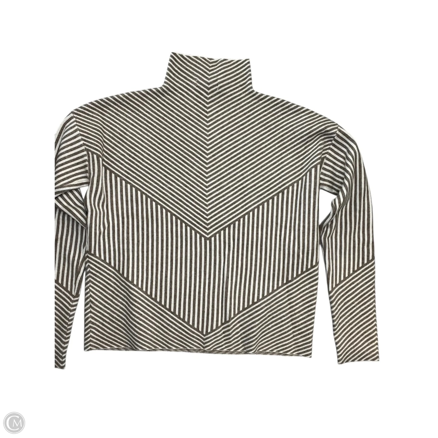 Top Long Sleeve By Cynthia Rowley In Tan & White, Size: S