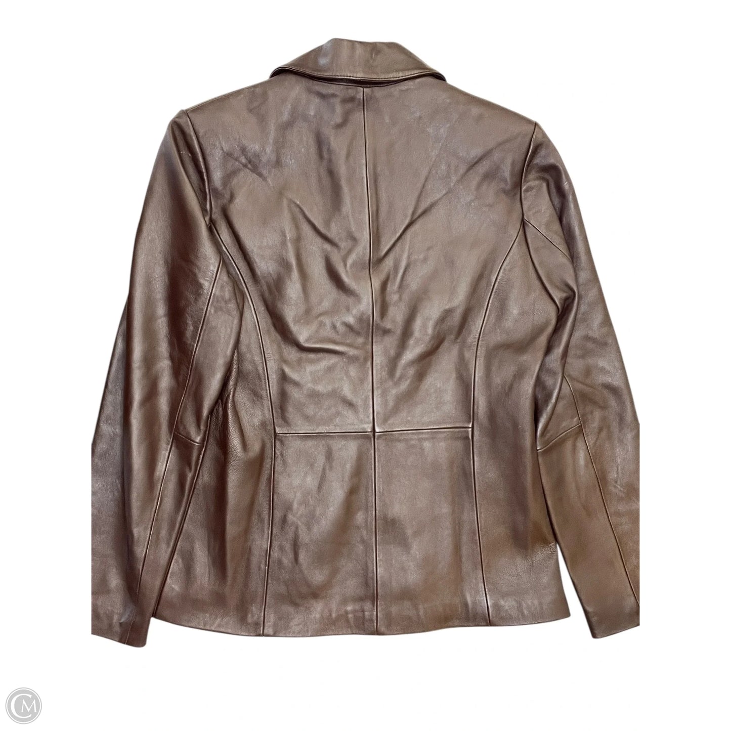 Jacket Leather By Wilsons Leather In Brown, Size: M