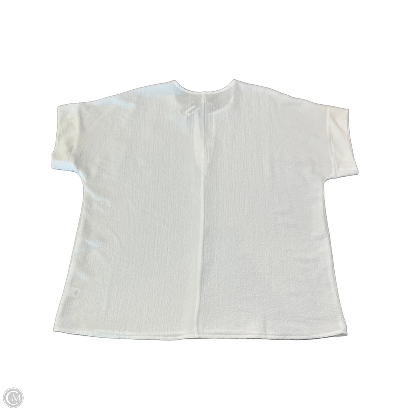 Blouse Short Sleeve By Zenana In White, Size: L