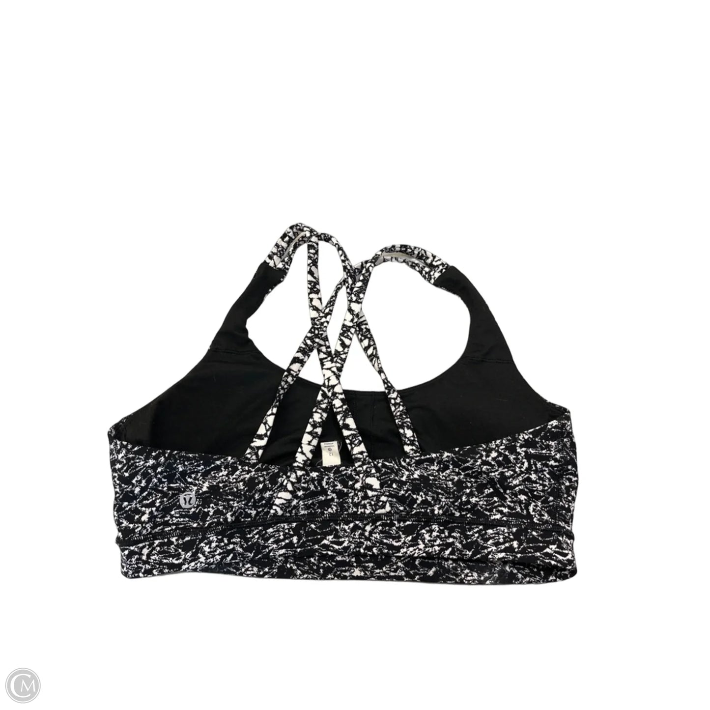 Athletic Bra By Lululemon In Black & White, Size: L