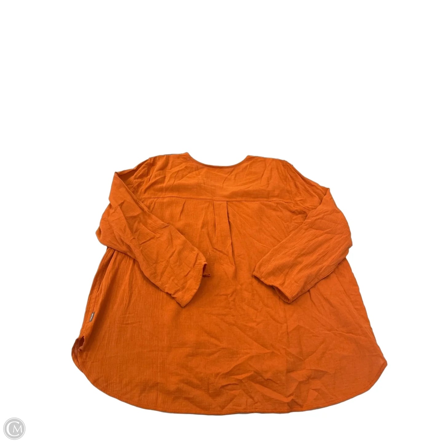 Blouse Long Sleeve By Eddie Bauer In Orange, Size: 2x