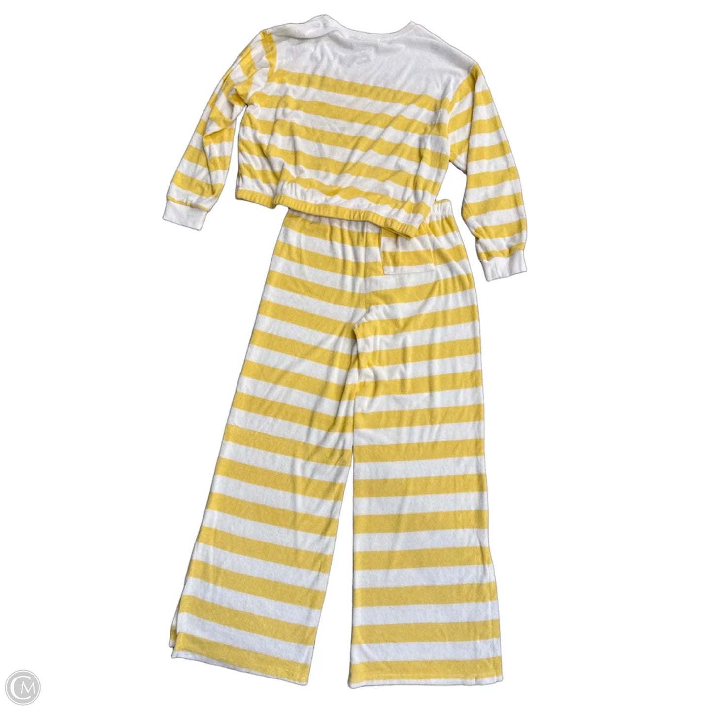 Pants Set 2pc By Clothes Mentor In White & Yellow, Size: L
