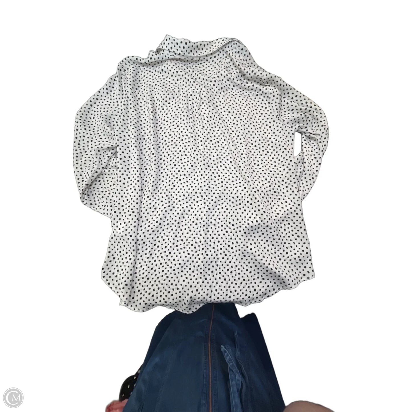 Blouse Long Sleeve By Liverpool In White, Size: L