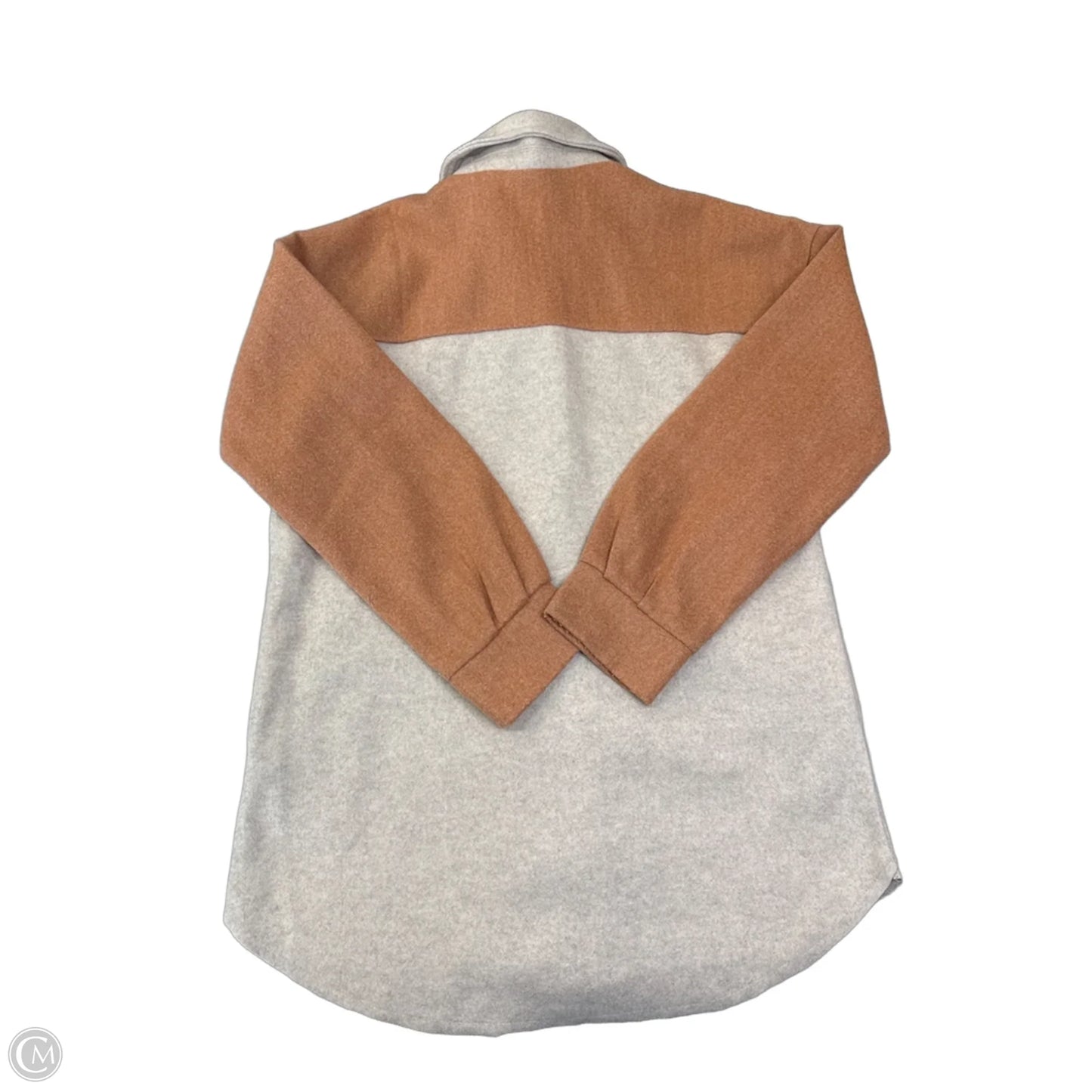 Jacket Shirt By Hem & Thread In Tan, Size: M