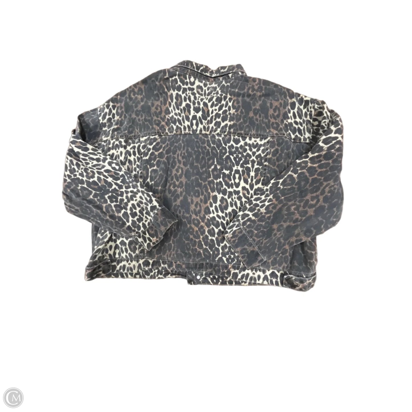 Jacket Denim By Clothes Mentor In Leopard Print, Size: 3x
